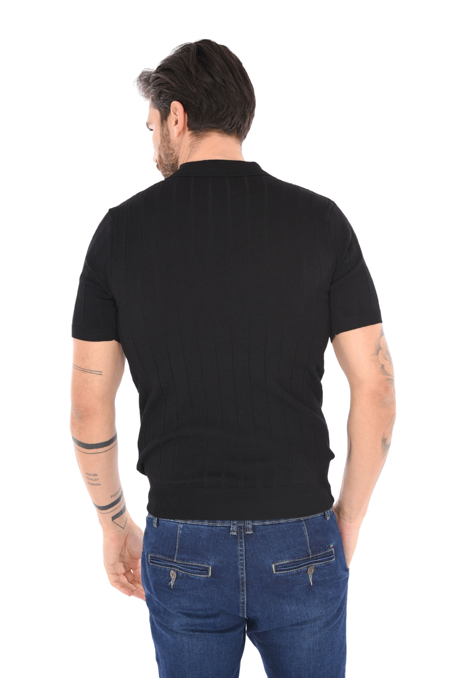 Polo Uomo Filo Cotone Slim Fit Maglia Mezza Manica Strech Maglietta a Coste - Foto 16 di 33