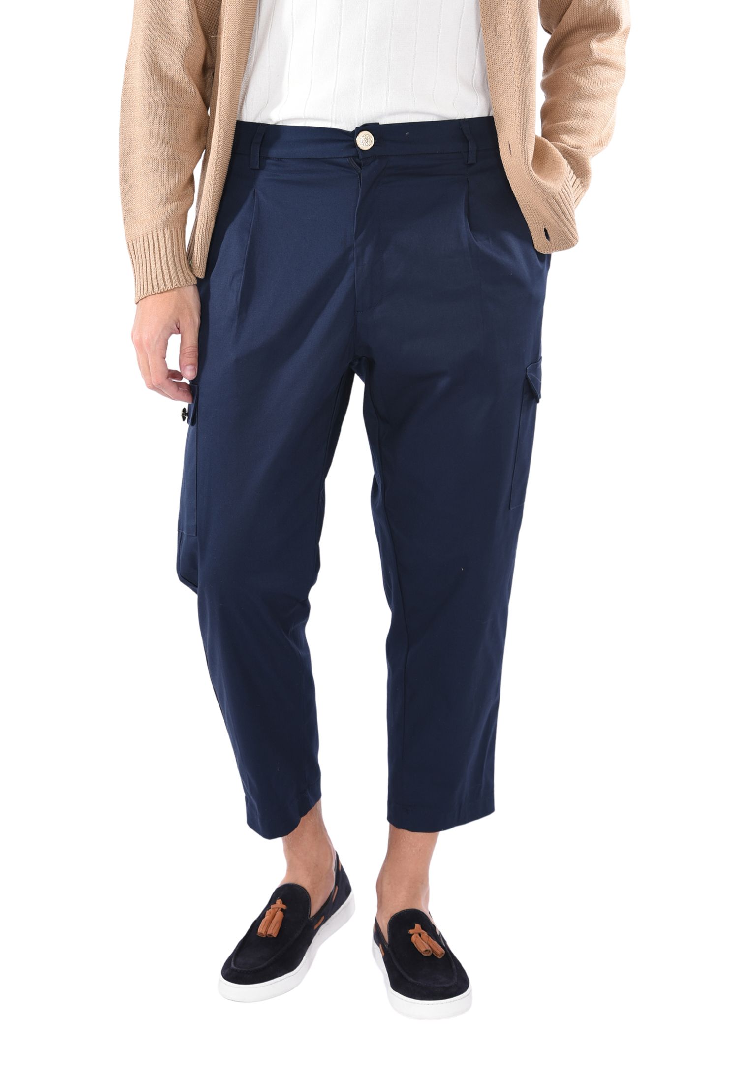Pantaloni Cargo Uomo Estivo Militari Pantalone Cotone Tasconi