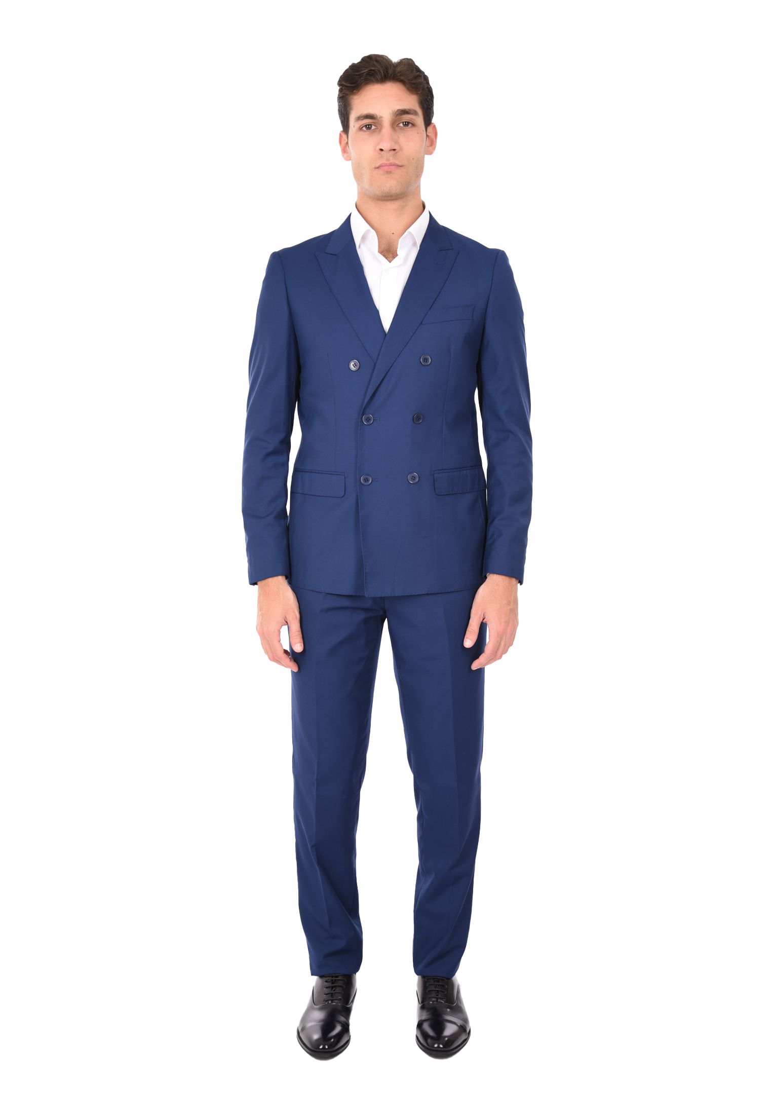 Abito Uomo Elegante Doppiopetto Vestito Cerimonia Completo Sartoriale Slim Fit - Imagen 14 de 17