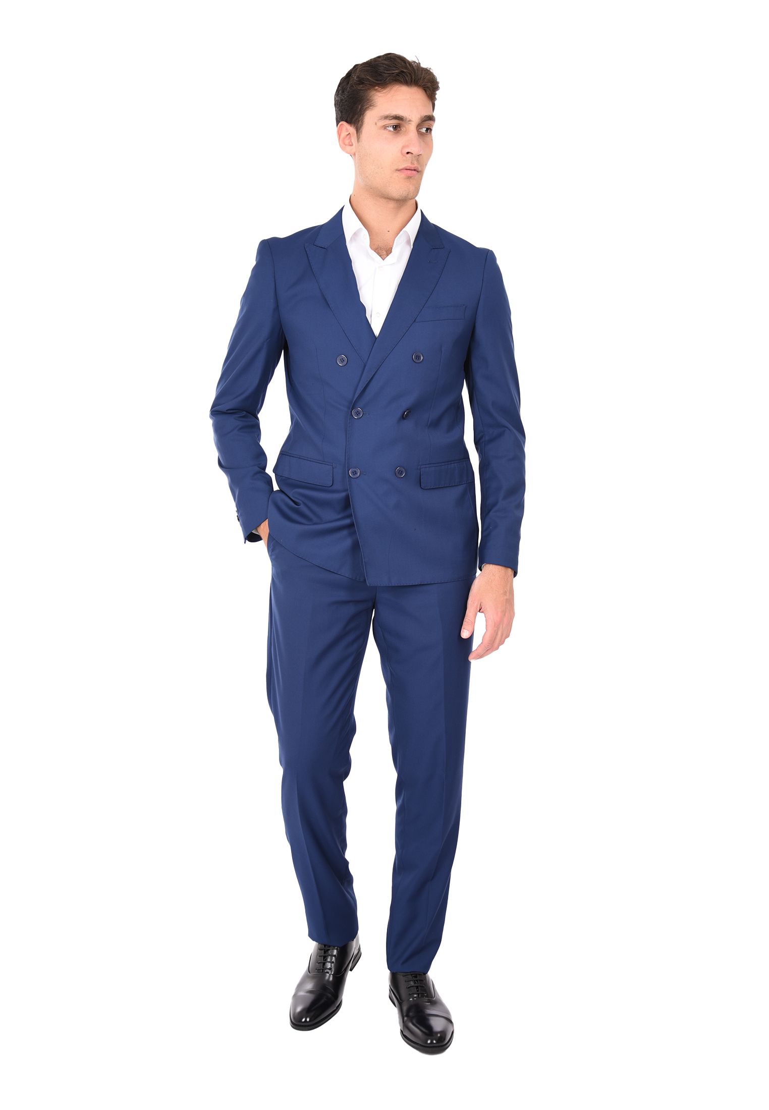 Abito Uomo Elegante Doppiopetto Vestito Cerimonia Completo Sartoriale Slim Fit - Imagen 17 de 17