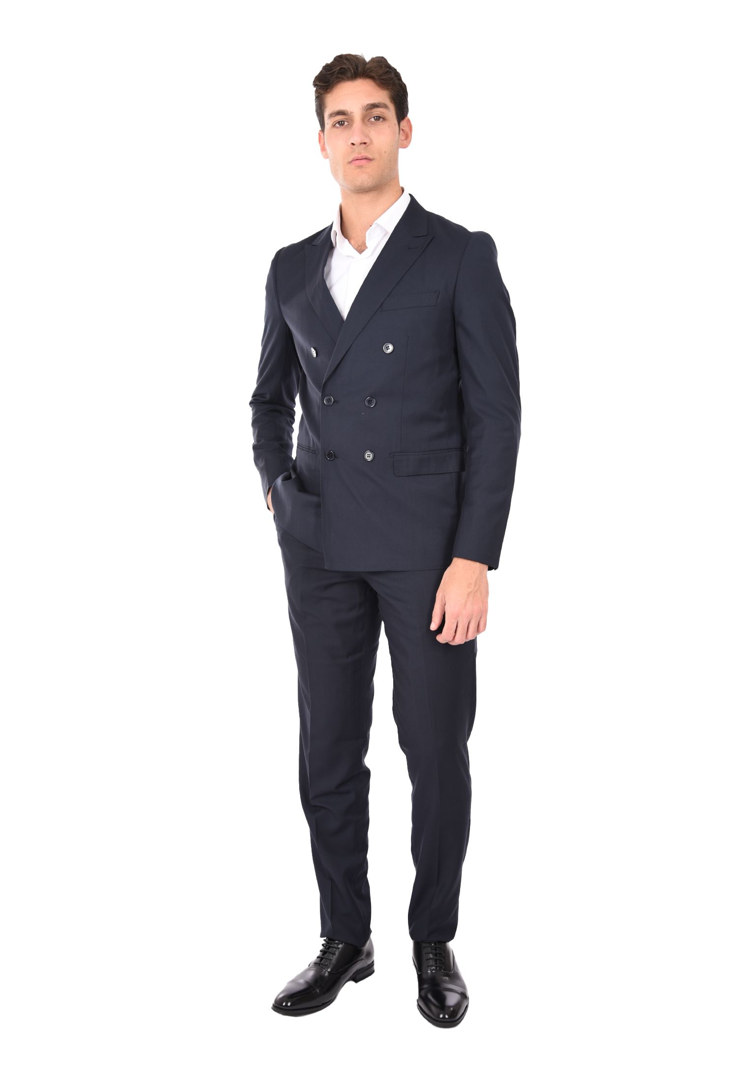 Abito Uomo Elegante Doppiopetto Vestito Cerimonia Completo Sartoriale Slim Fit - Imagen 9 de 17