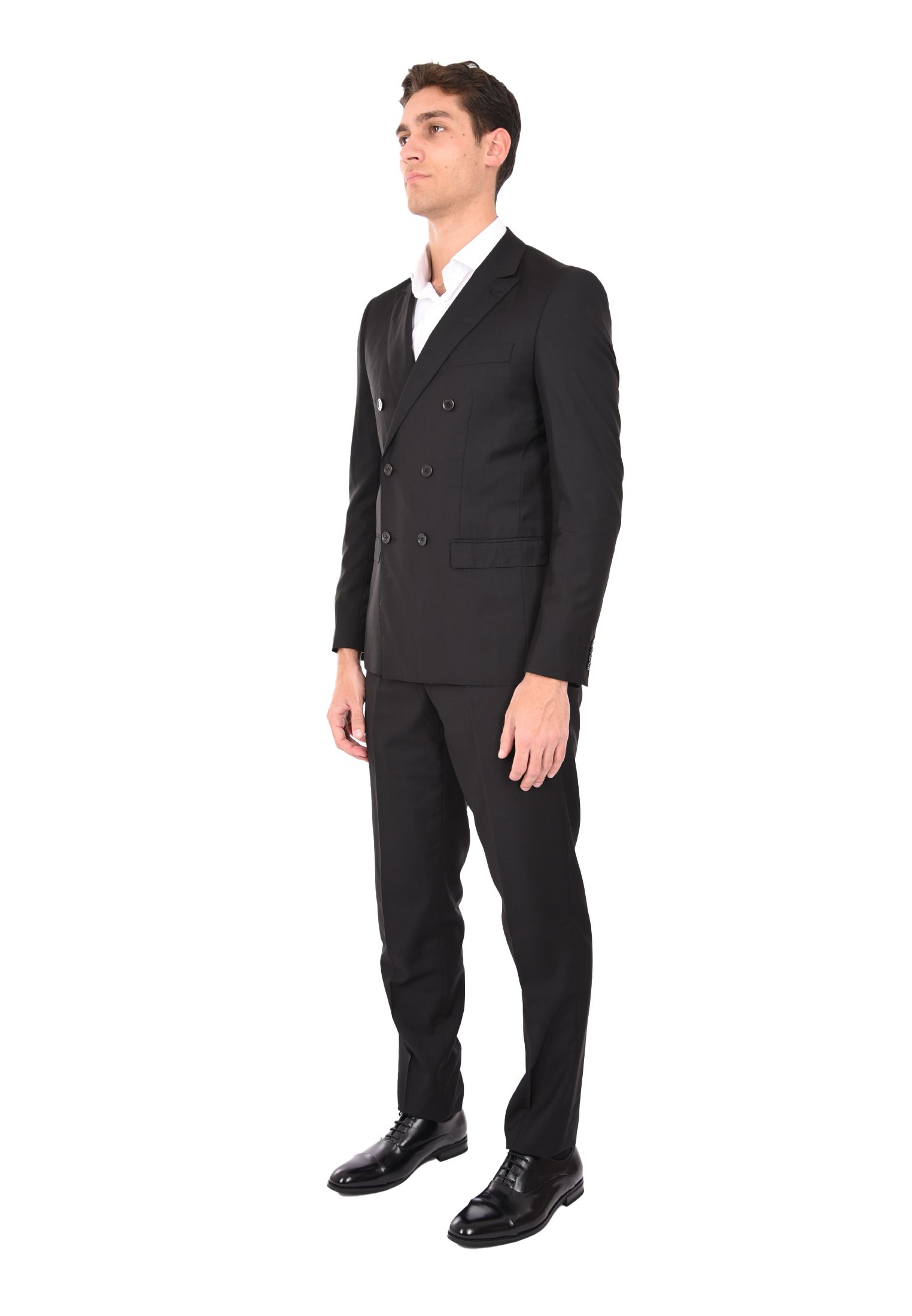 Abito Uomo Elegante Doppiopetto Vestito Cerimonia Completo Sartoriale Slim Fit - Imagen 11 de 17