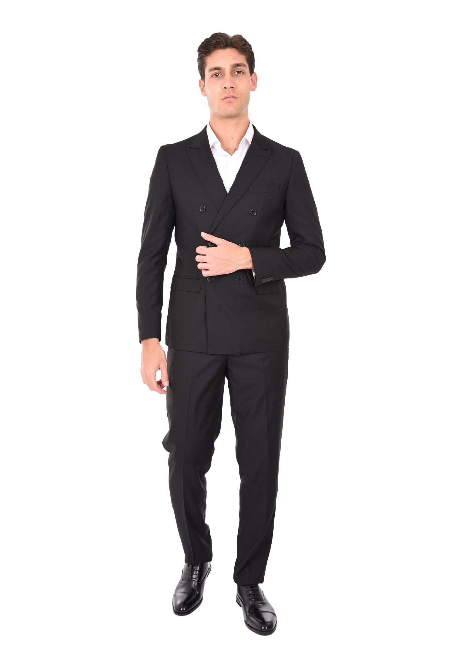 Abito Uomo Elegante Doppiopetto Vestito Cerimonia Completo Sartoriale Slim Fit - Imagen 13 de 17