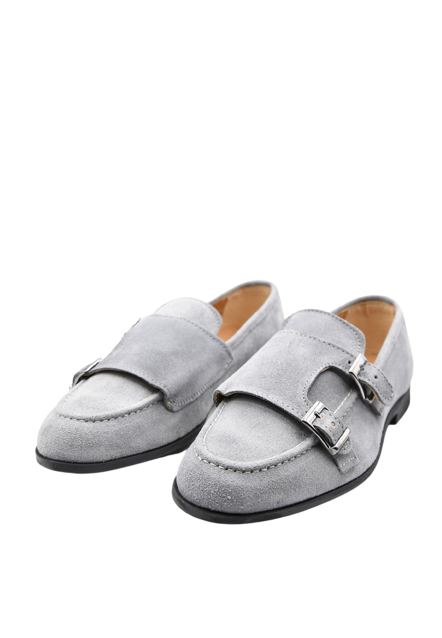 Mocassini Uomo Eleganti Camoscio Doppia Fibbia Scarpe Cerimonia Made in Italy - Imagen 23 de 25