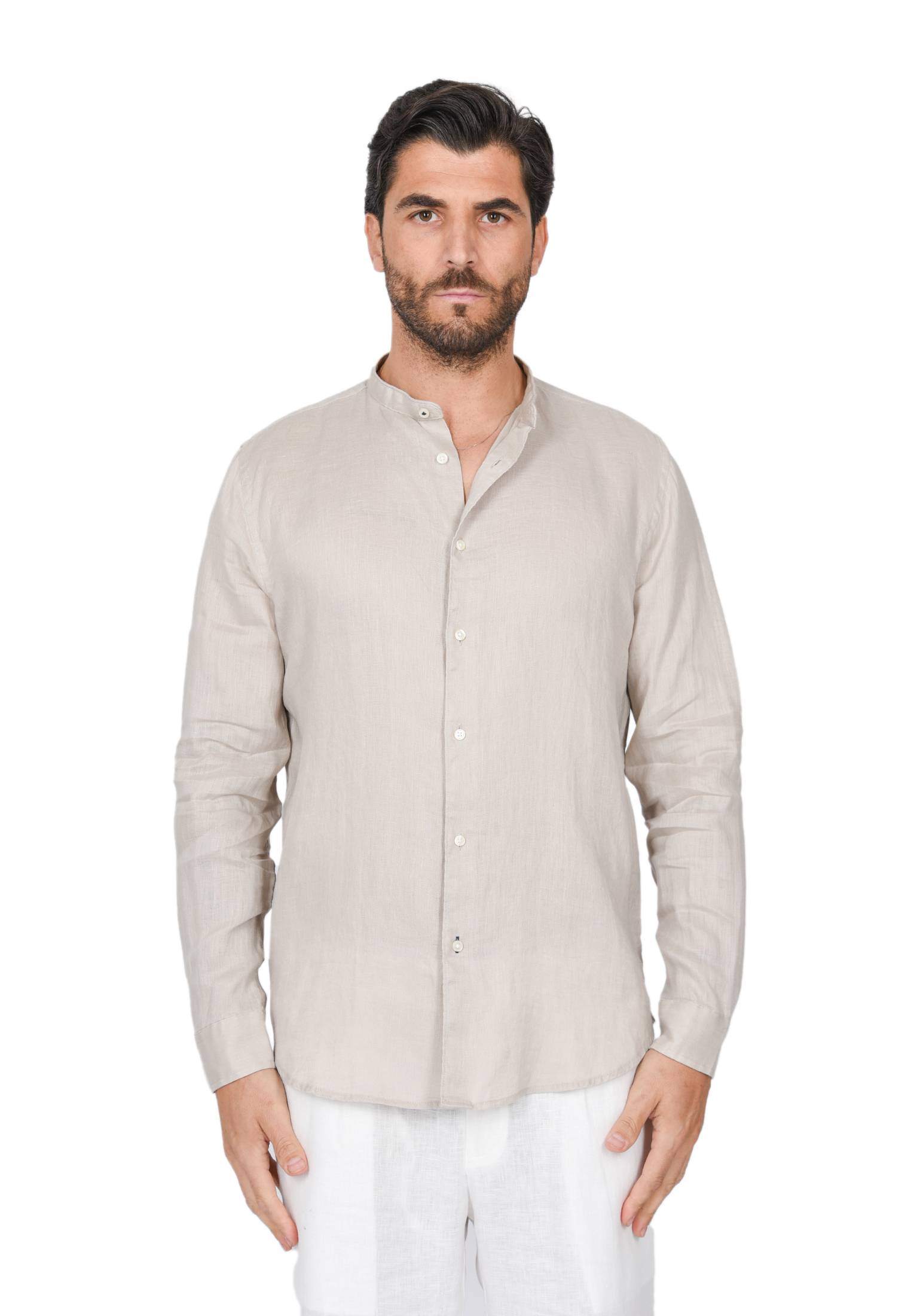 Camicia Uomo di Lino Puro 100% Slim fit Manica Lunga Coreana Sartoriali Elegante - Imagen 18 de 37