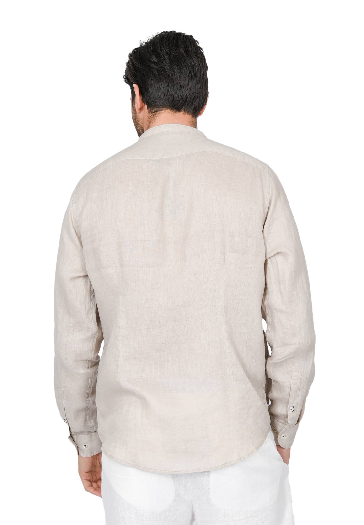 Camicia Uomo di Lino Puro 100% Slim fit Manica Lunga Coreana Sartoriali Elegante - Imagen 20 de 37