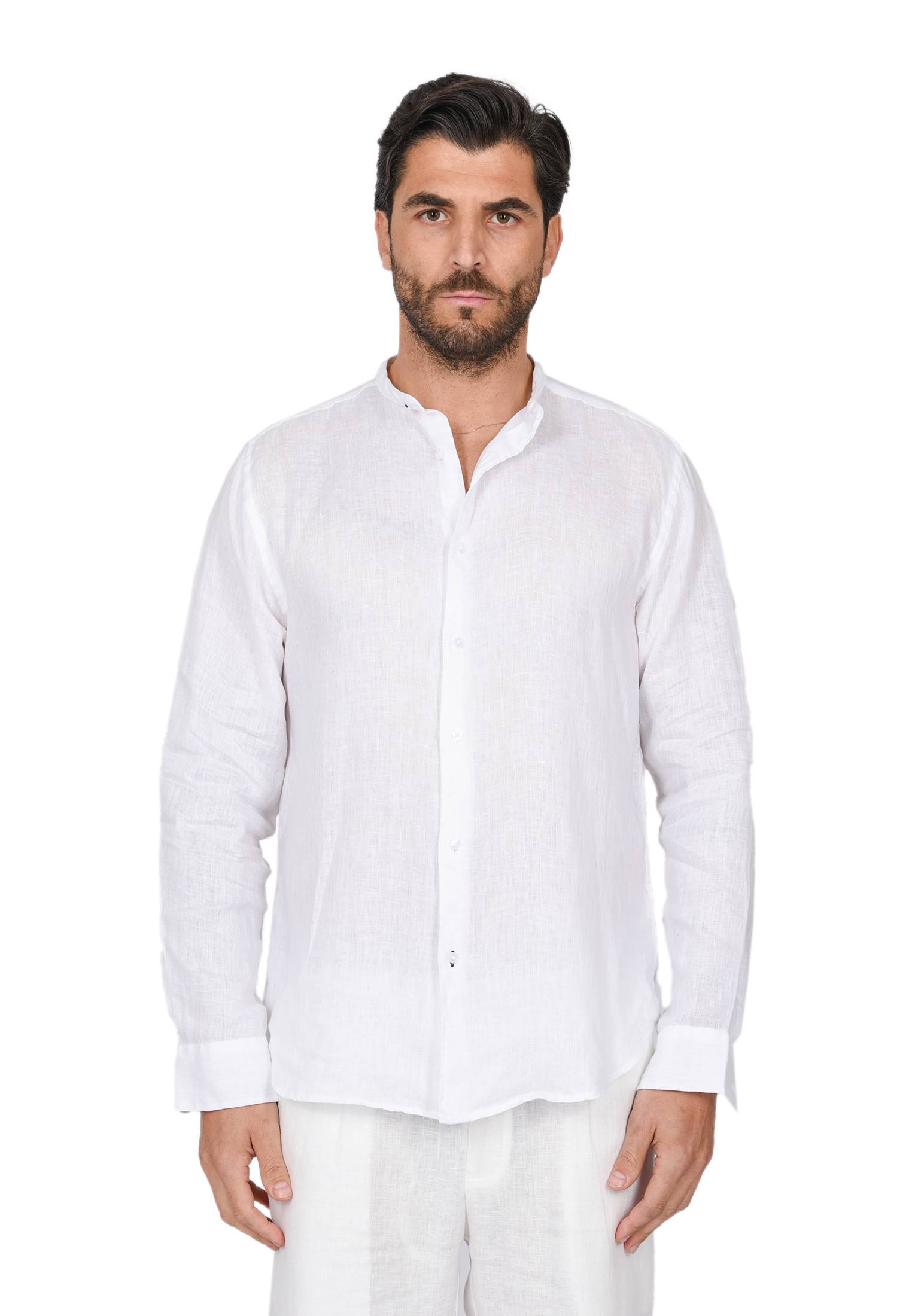 Camicia Uomo di Lino Puro 100% Slim fit Manica Lunga Coreana Sartoriali Elegante - Imagen 2 de 37