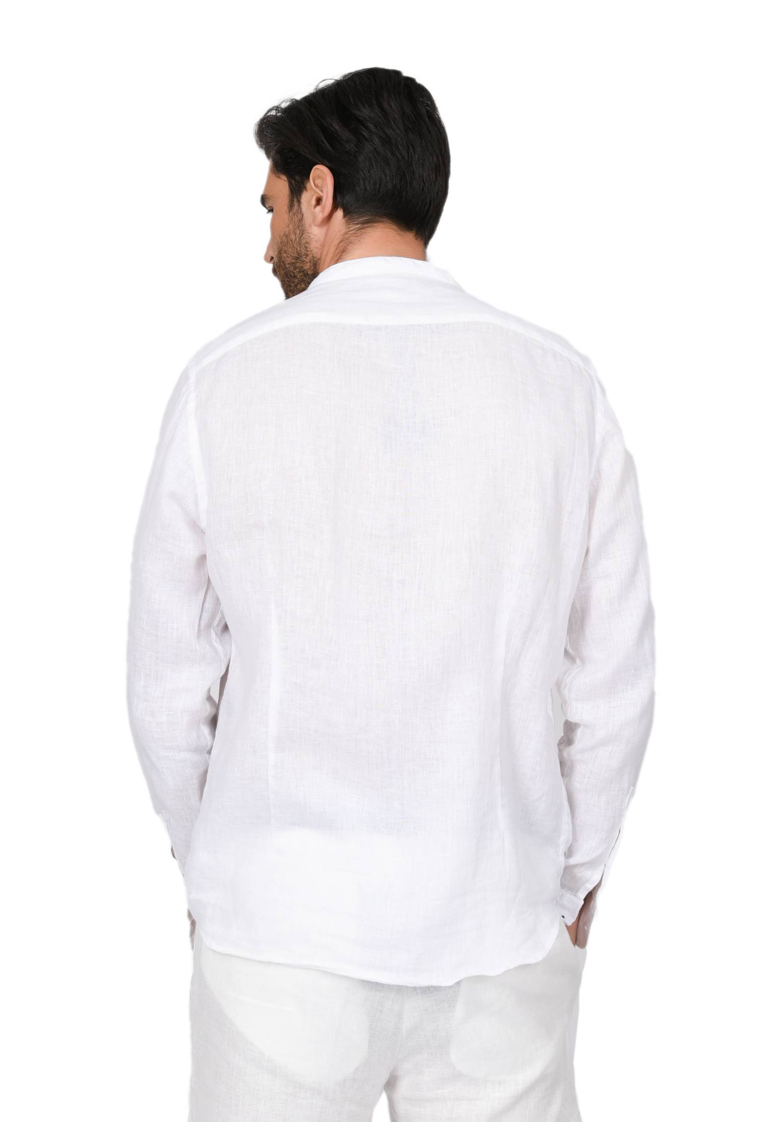 Camicia Uomo di Lino Puro 100% Slim fit Manica Lunga Coreana Sartoriali Elegante - Imagen 4 de 37