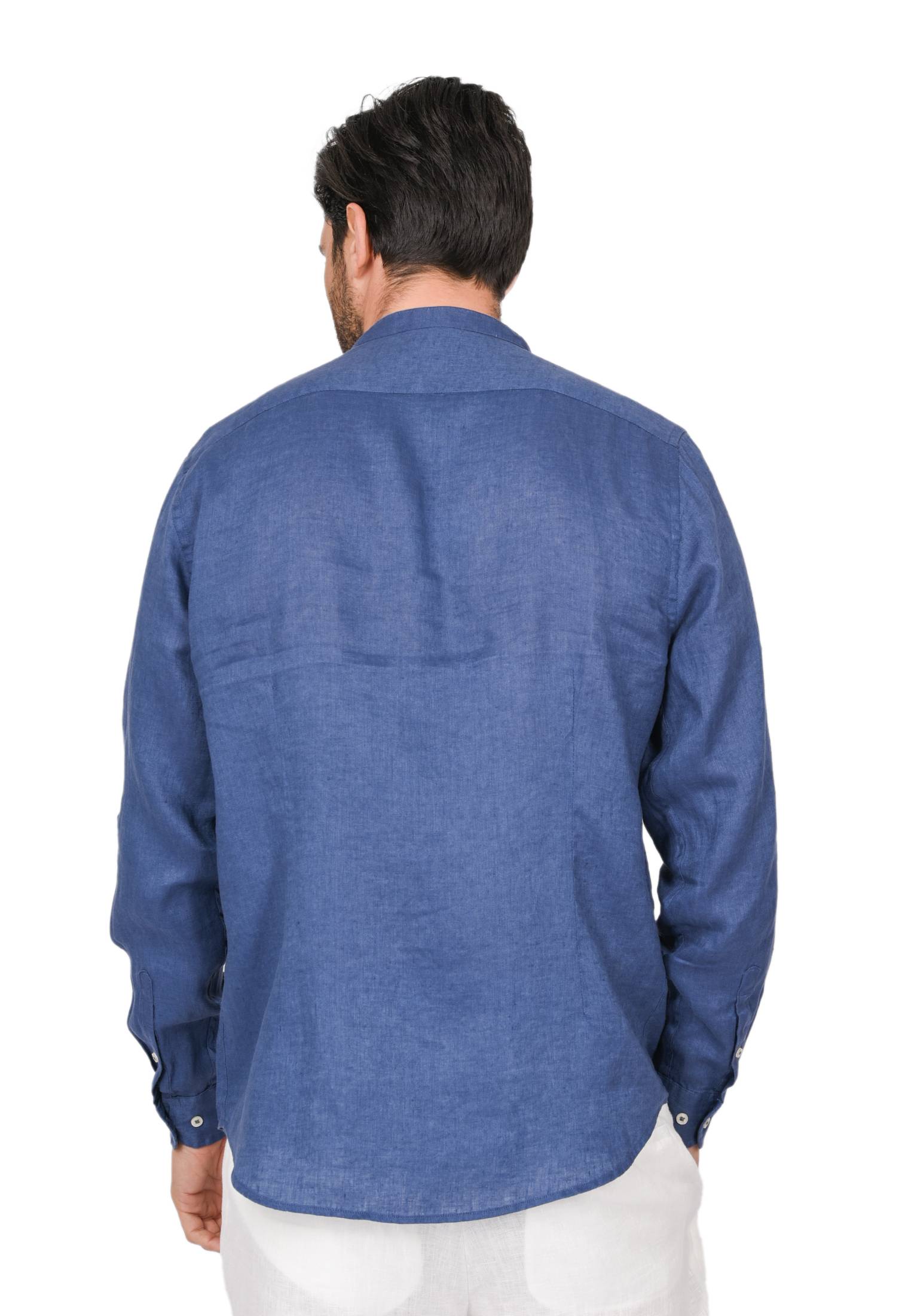 Camicia Uomo di Lino Puro 100% Slim fit Manica Lunga Coreana Sartoriali Elegante - Imagen 36 de 37