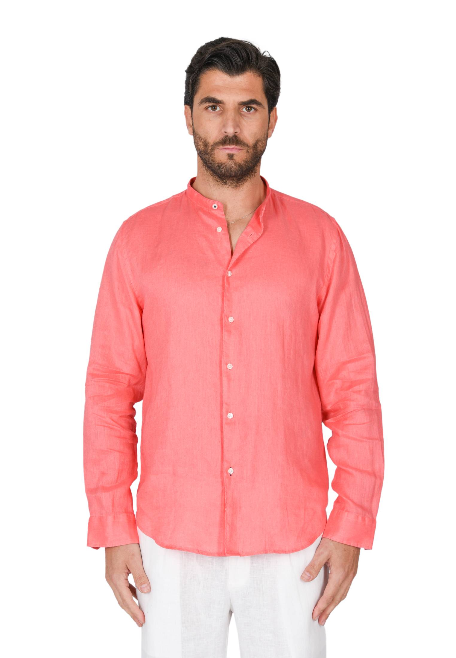 Camicia Uomo di Lino Puro 100% Slim fit Manica Lunga Coreana Sartoriali Elegante - Imagen 26 de 37
