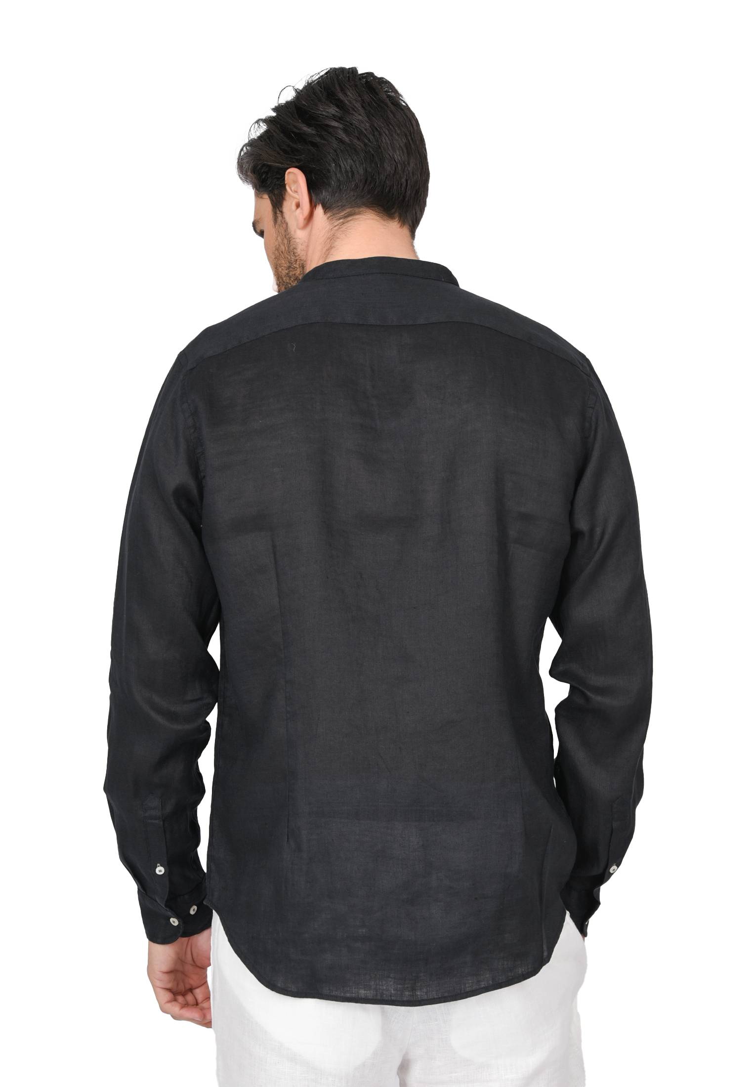 Camicia Uomo di Lino Puro 100% Slim fit Manica Lunga Coreana Sartoriali Elegante - Imagen 16 de 37