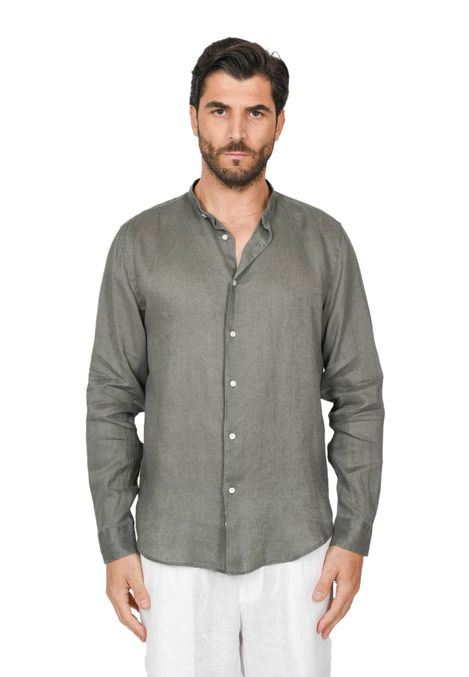 Camicia Uomo di Lino Puro 100% Slim fit Manica Lunga Coreana Sartoriali Elegante - Imagen 10 de 37