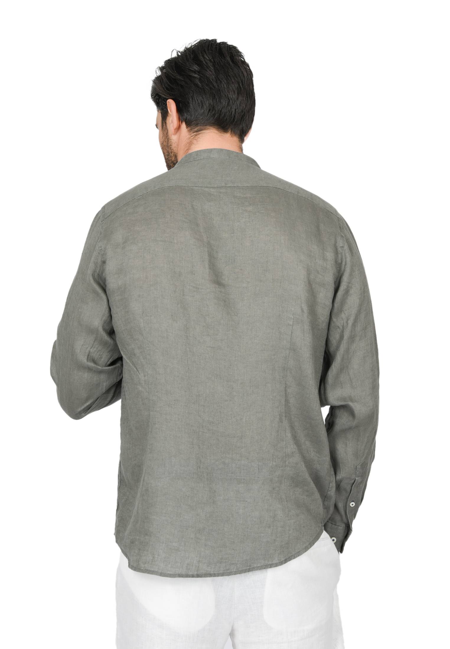 Camicia Uomo di Lino Puro 100% Slim fit Manica Lunga Coreana Sartoriali Elegante - Imagen 12 de 37