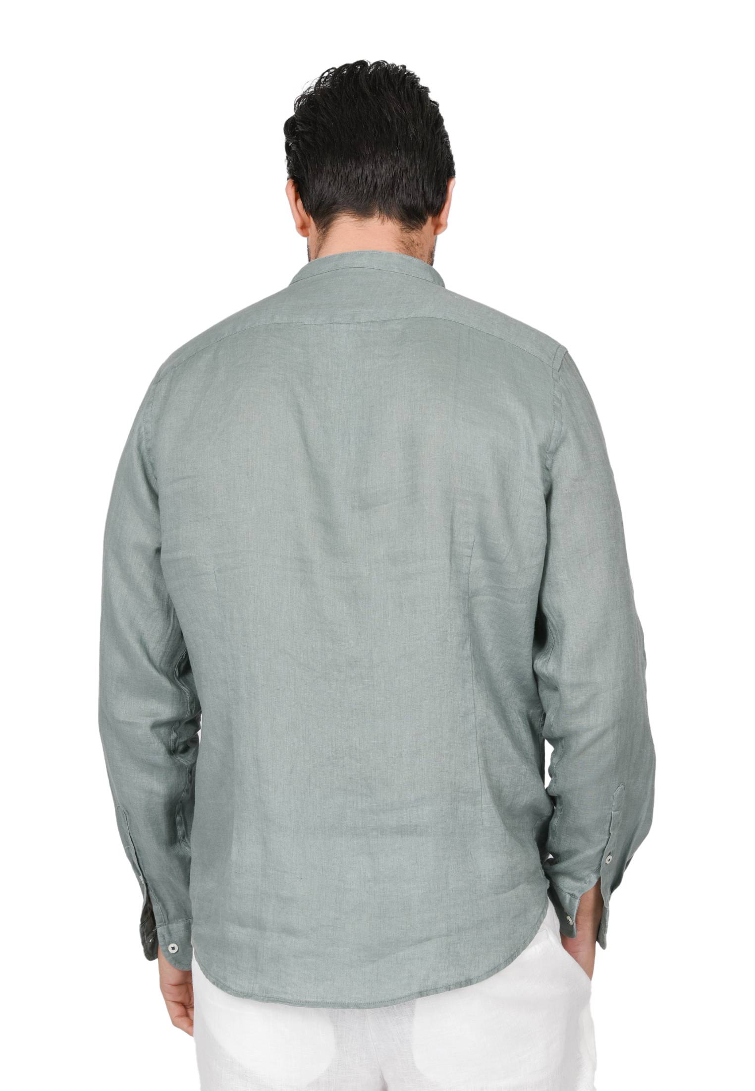 Camicia Uomo di Lino Puro 100% Slim fit Manica Lunga Coreana Sartoriali Elegante - Imagen 8 de 37