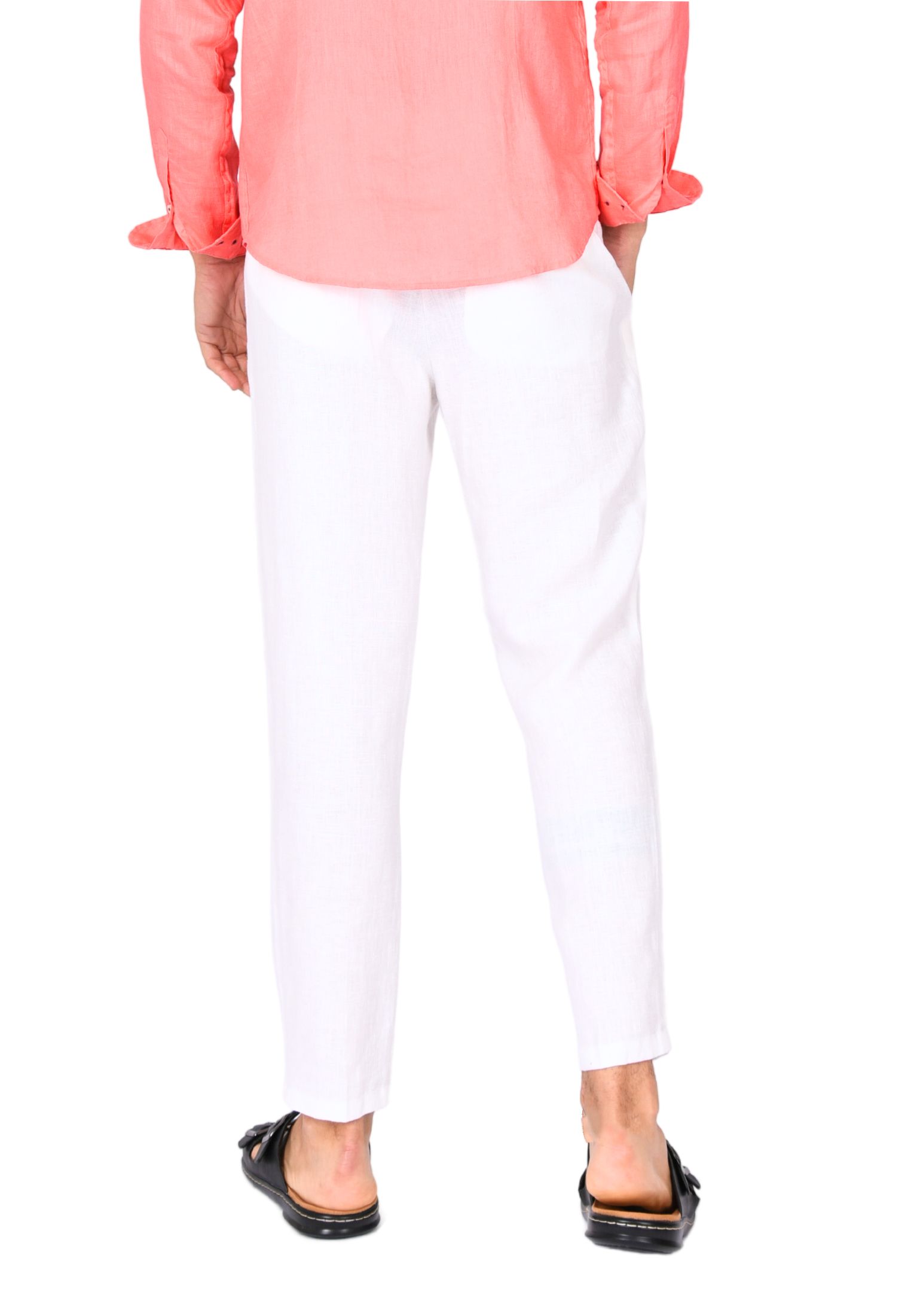 Pantaloni Uomo in Lino 100% Elegante Capri Pantalone Comodo Estivo Elastico Vita - Imagen 11 de 35