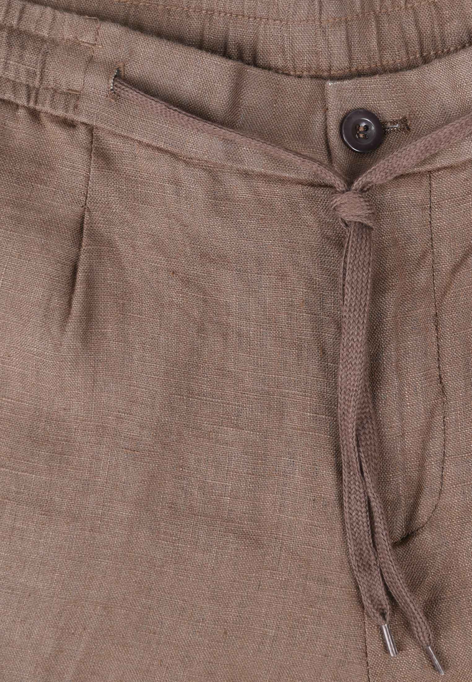 Pantaloni Uomo in Lino 100% Elegante Capri Pantalone Comodo Estivo Elastico Vita - Imagen 18 de 35