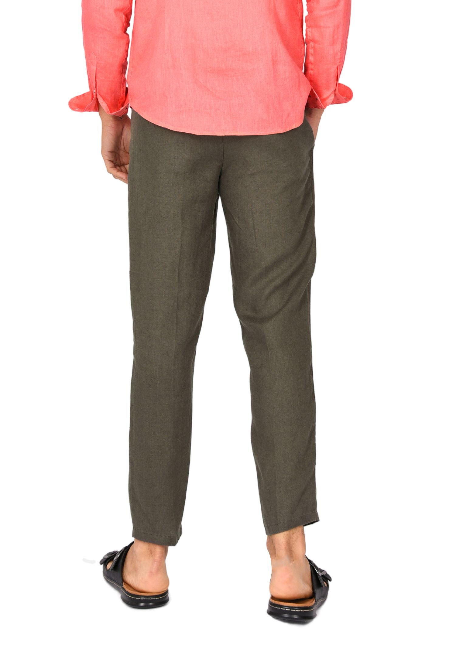 Pantaloni Uomo in Lino 100% Elegante Capri Pantalone Comodo Estivo Elastico Vita - Imagen 32 de 35