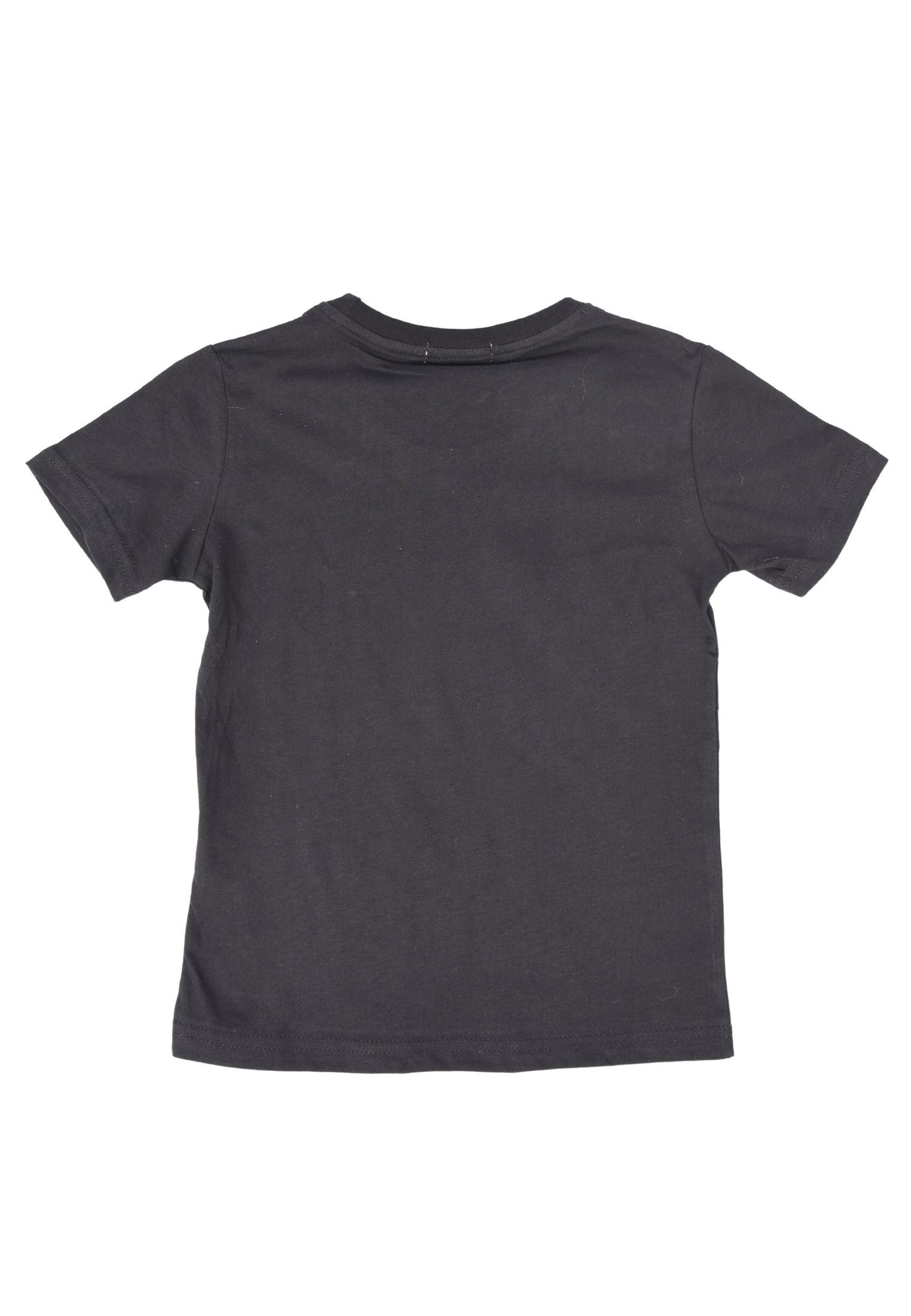 Maglietta basic a maniche corte per bambini e bambine, casual, estiva, tinta unita, colore nero, Nero , 12 mesi