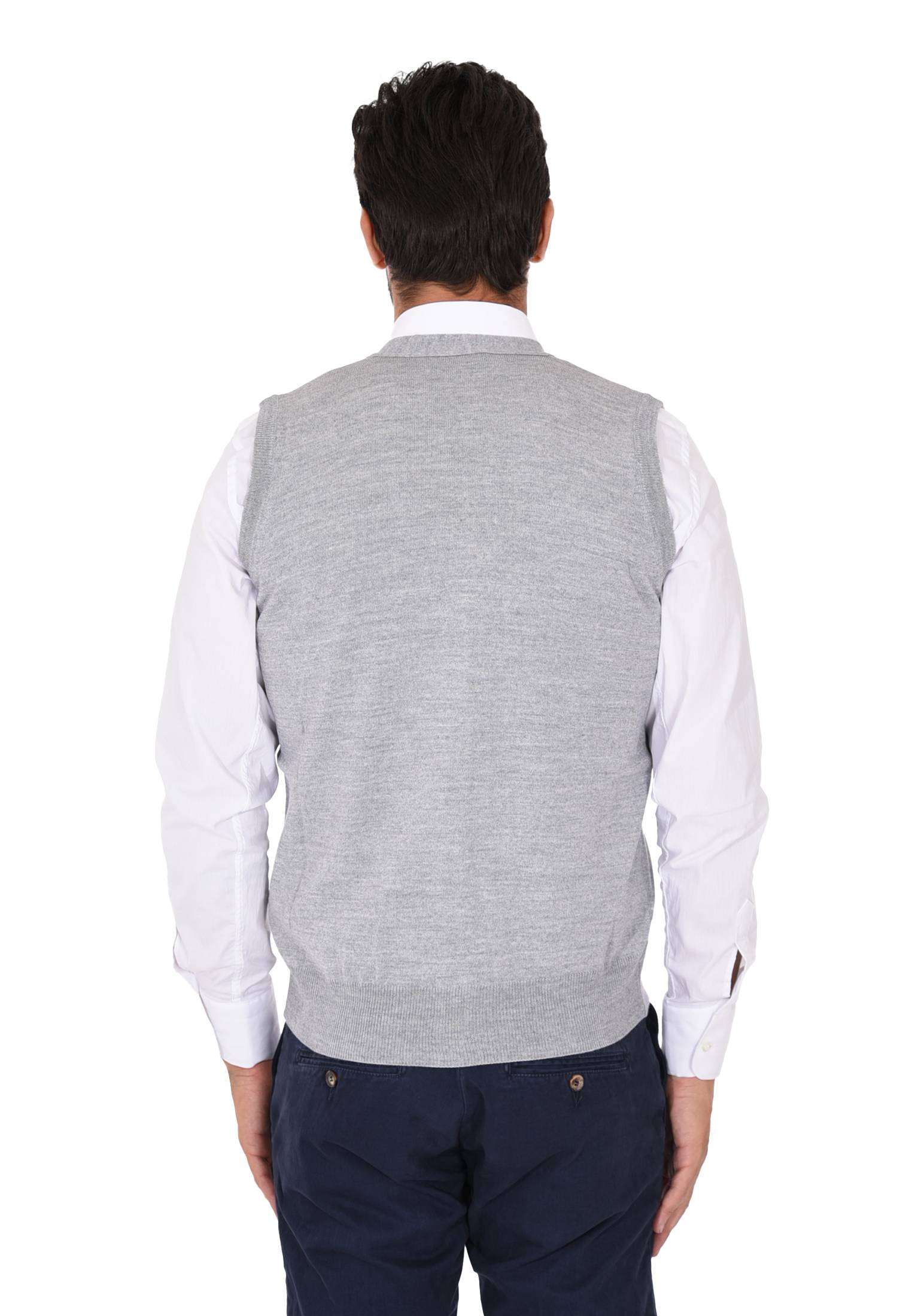 Cardigan Uomo Invernale Bottoni Gilet Lana Slim Maglione Smanicato Made in Italy - Imagen 42 de 43