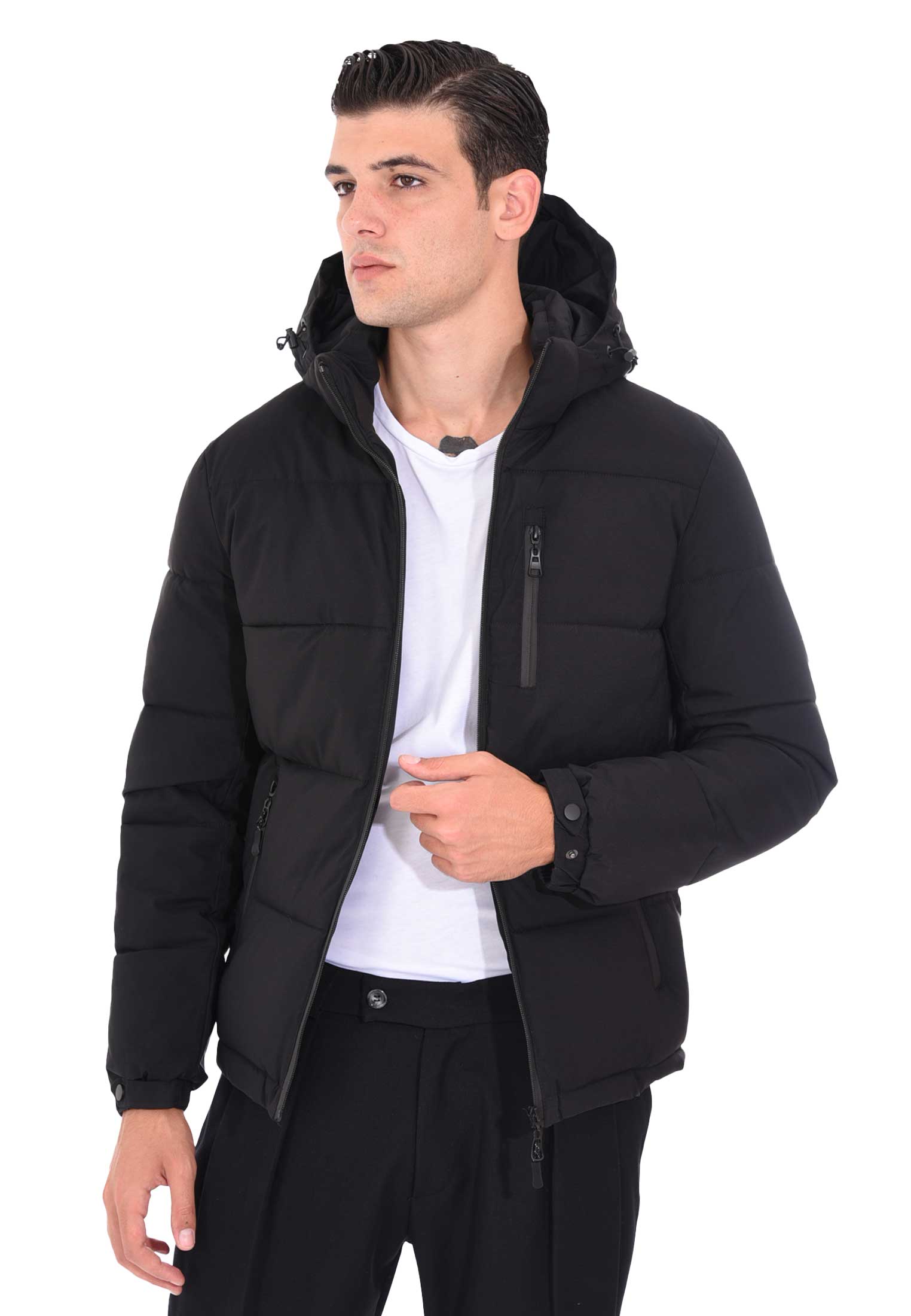 Giubbotto Uomo Invernale con Cappuccio Staccabile Piumino 300