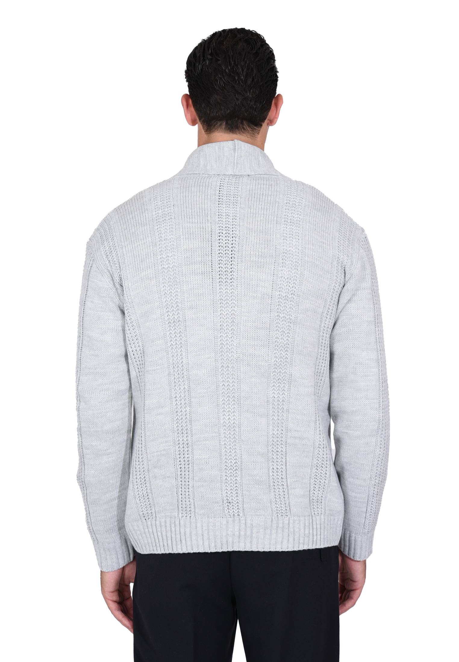 Cardigan Uomo Lana Invernale Sciallato Giacca Elegante a Trecce Made in Italy - Imagen 4 de 21