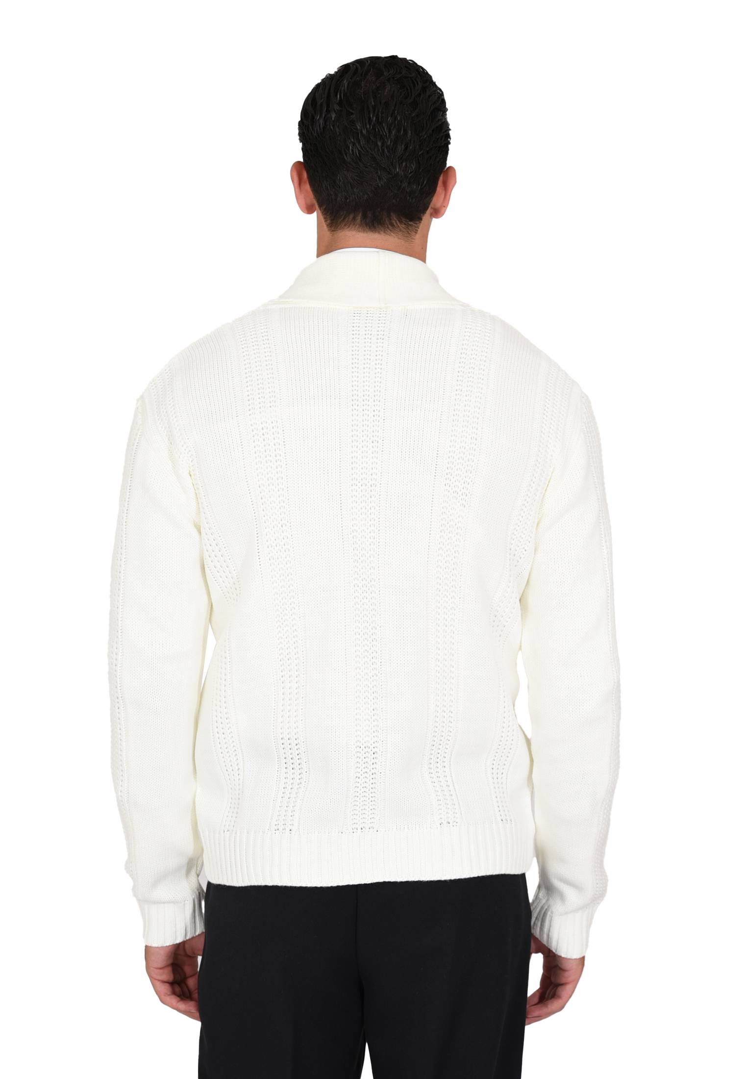 Cardigan Uomo Lana Invernale Sciallato Giacca Elegante a Trecce Made in Italy - Imagen 8 de 21