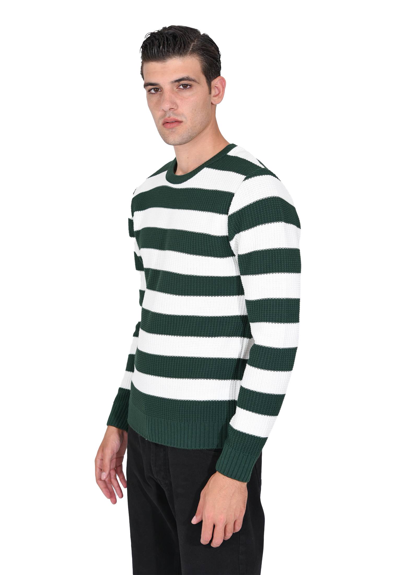 Maglione in stile norvegese con scollo a girocollo e maniche lunghe