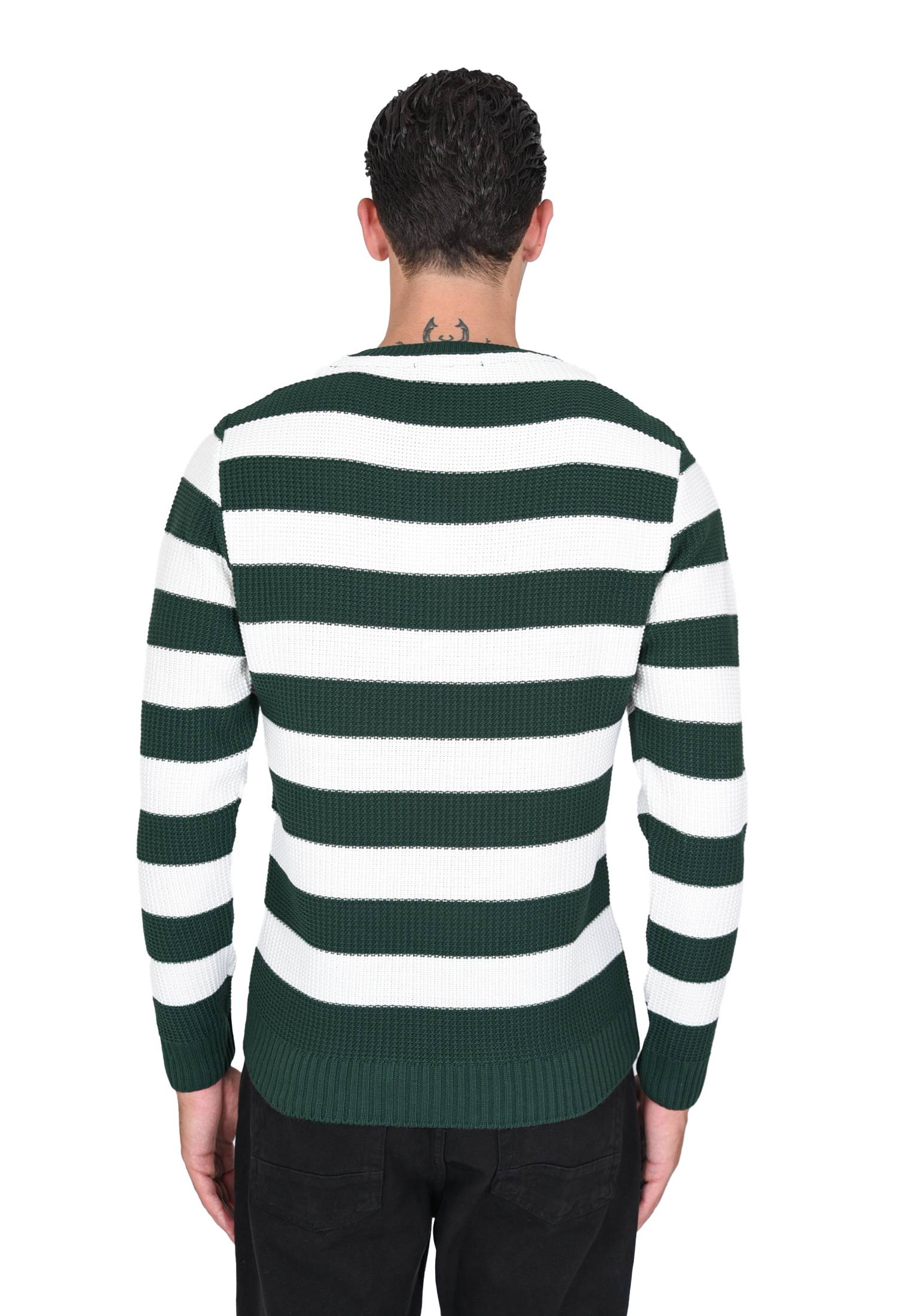 Maglione Uomo Girocollo A Righe – Pullover Leggero Lavorato A Maglia Con Blocco Colore – Slim Fit, Maniche Lunghe, Perfetto Per L'Inverno