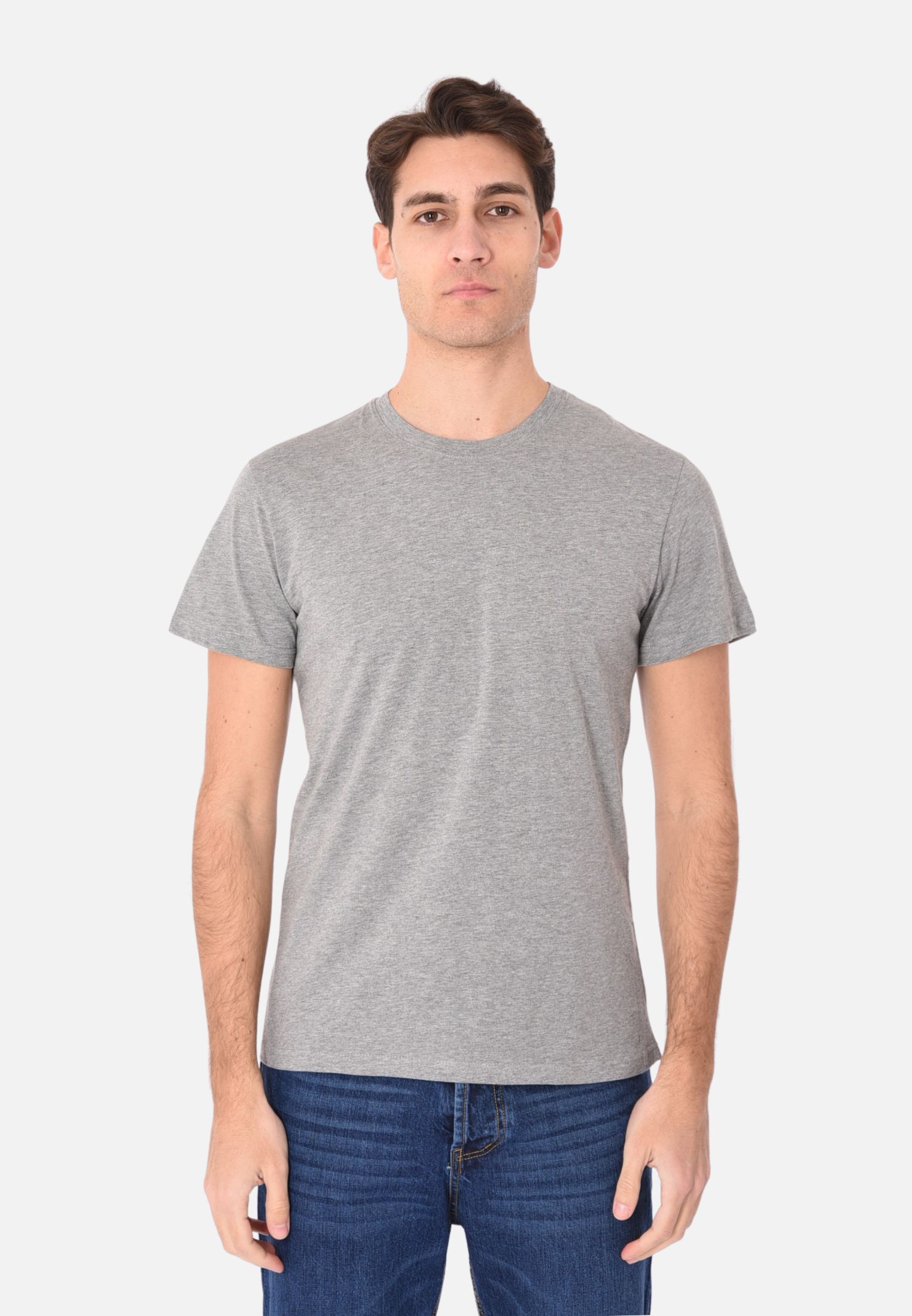 Men’s Cotton Half Sleeve Short Sleeve T-Shirt Solid Color Basic Slim Jersey