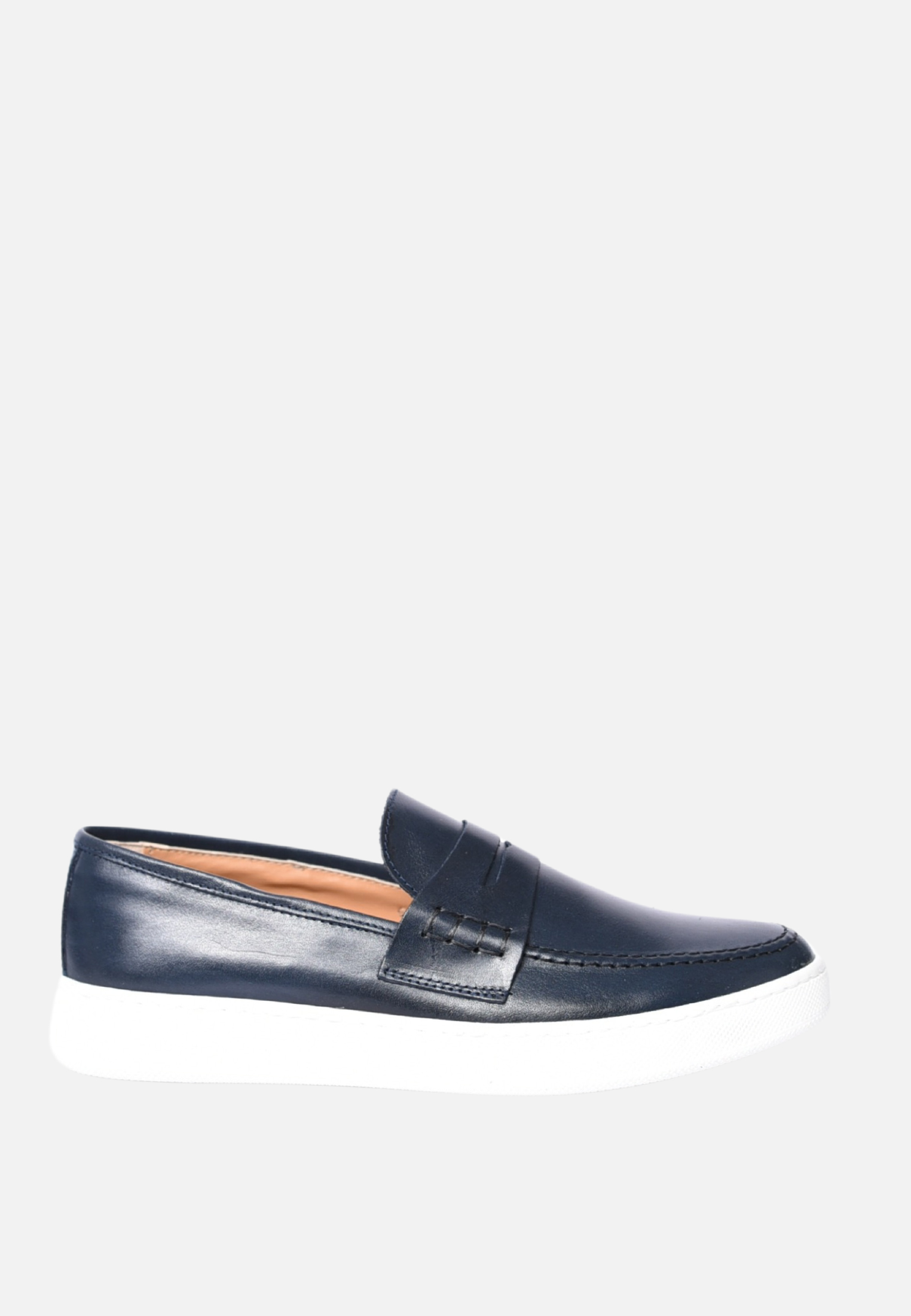 Mocassini Uomo Pelle Made in Italy Scarpe Sneakers Tinta Unita con Suola Bianca - Picture 13 of 13
