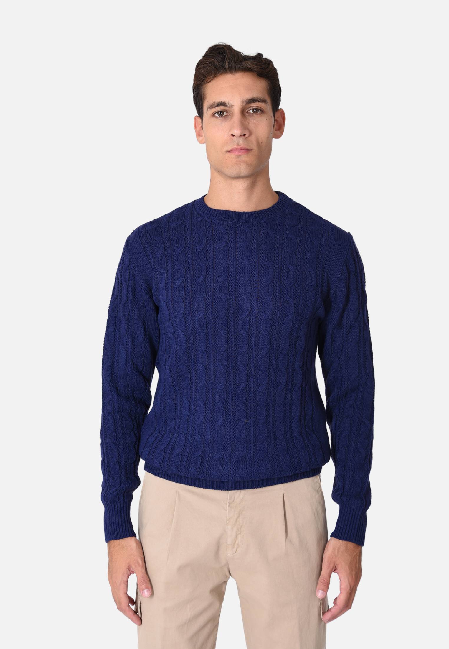 Maglione Uomo Invernale con Trecce Girocollo Made in Italy Pullover Slim Fit - Imagen 19 de 21