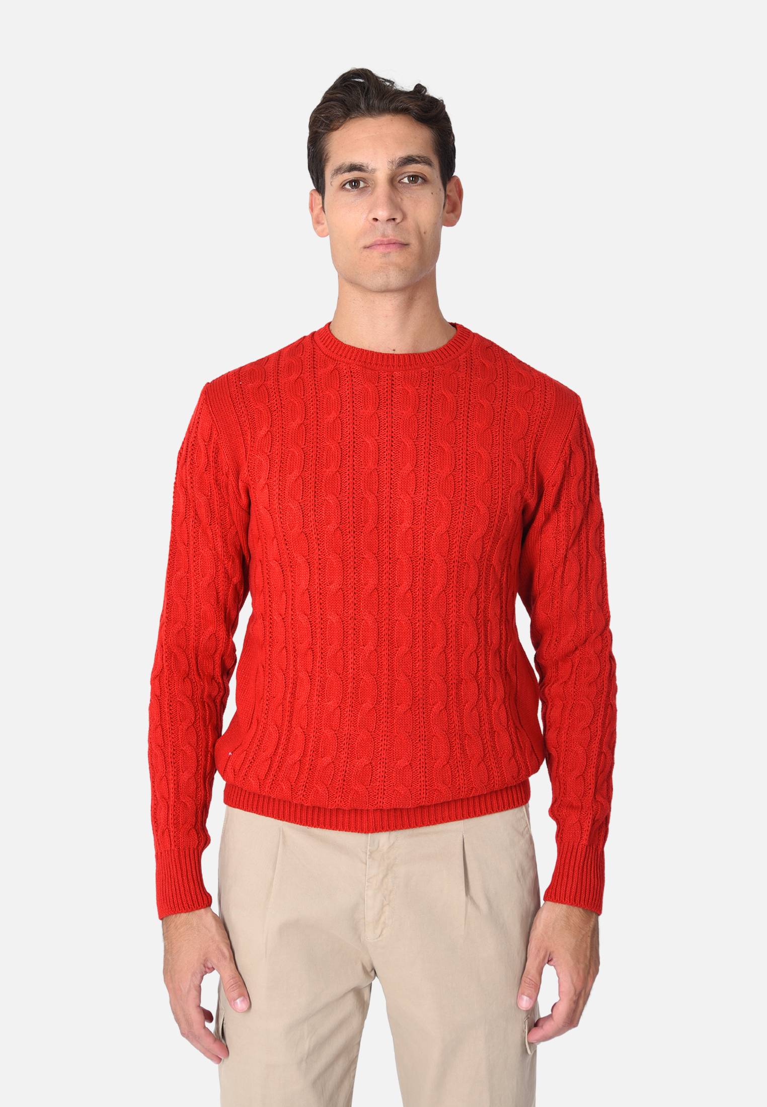 Maglione Uomo Invernale con Trecce Girocollo Made in Italy Pullover Slim Fit - Imagen 20 de 21
