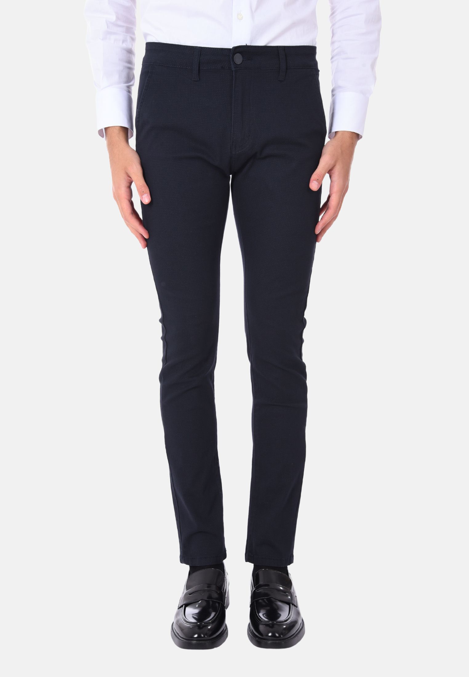 Pantaloni Uomo Invernali in Caldo Cotone Pantalone Elegante Micro Fantasia Slim - Imagen 12 de 14