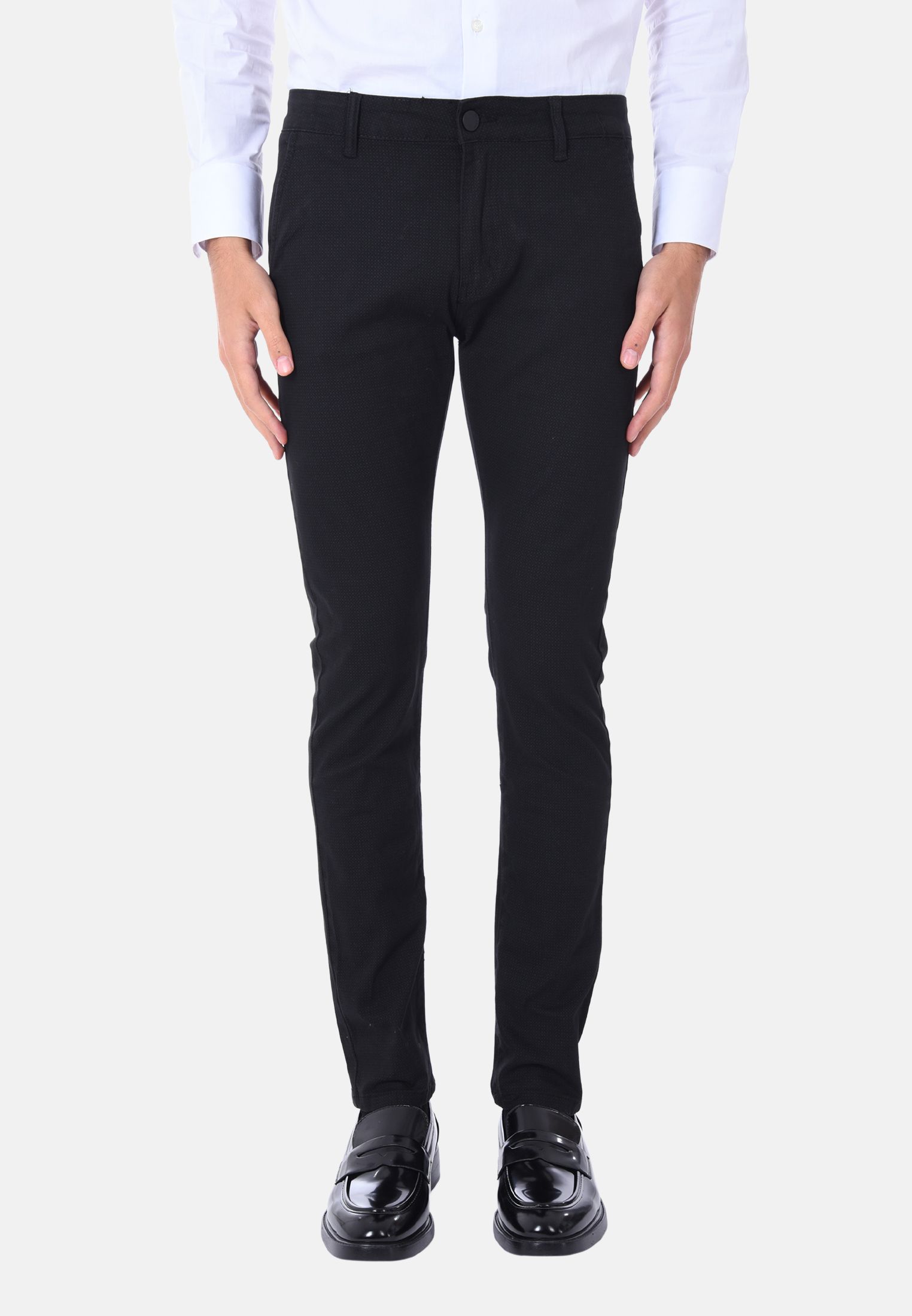 Pantaloni Uomo Invernali in Caldo Cotone Pantalone Elegante Micro Fantasia Slim - Imagen 11 de 14