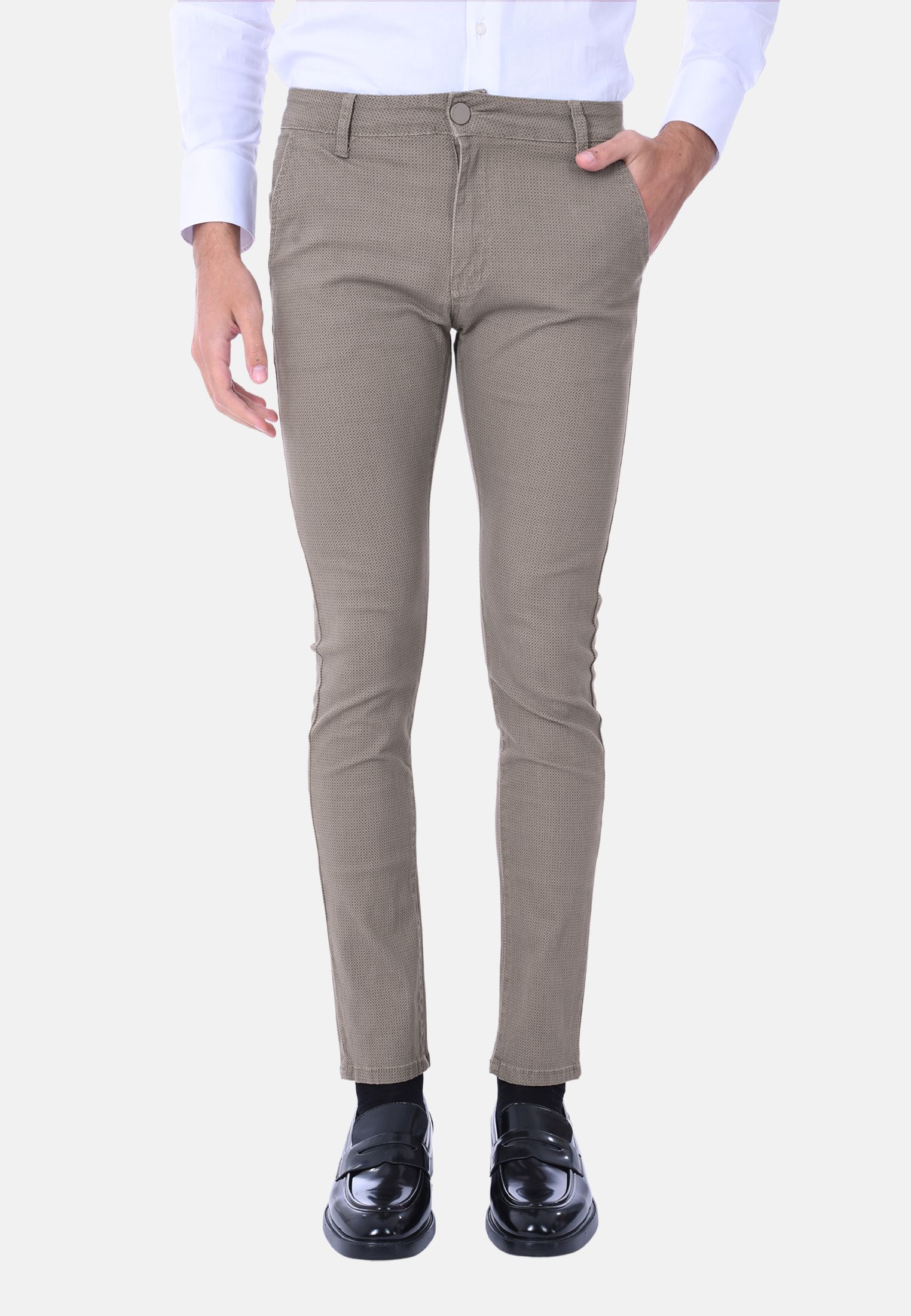 Pantaloni Uomo Invernali in Caldo Cotone Pantalone Elegante Micro Fantasia Slim - Imagen 14 de 14