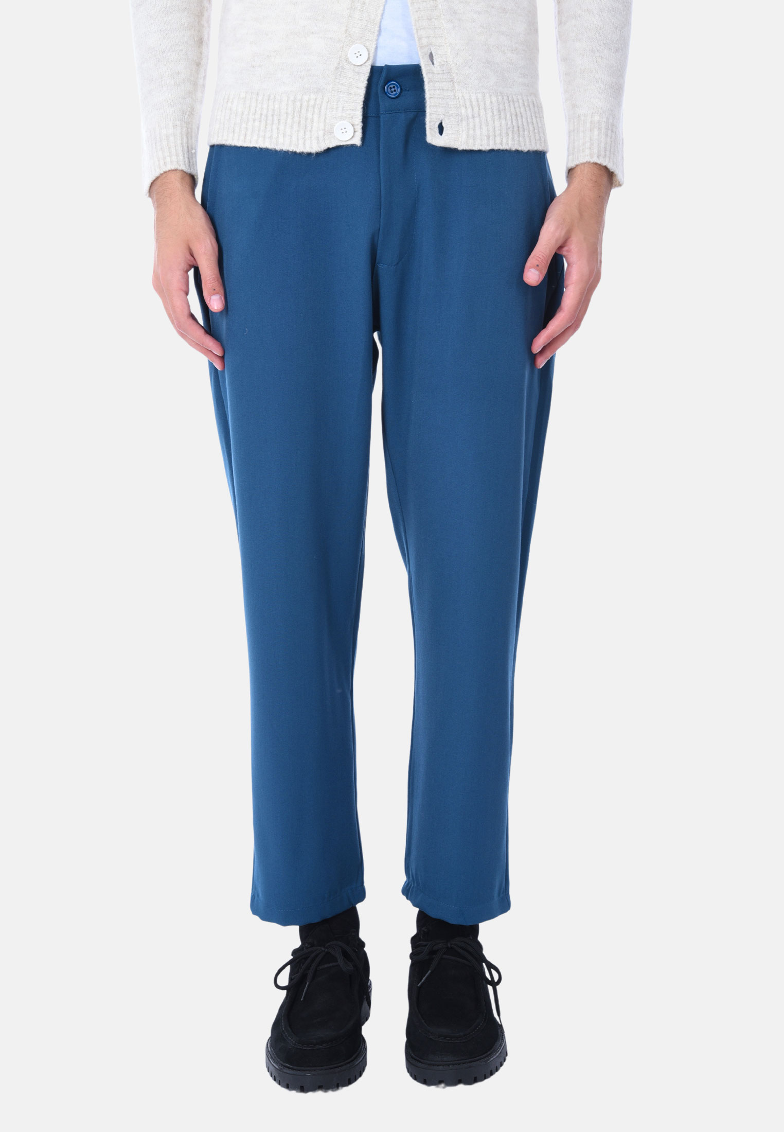 Pantaloni Uomo Invernale Capri Elegante Pantalone in Mano Lana Made in Italy - Foto 13 di 13