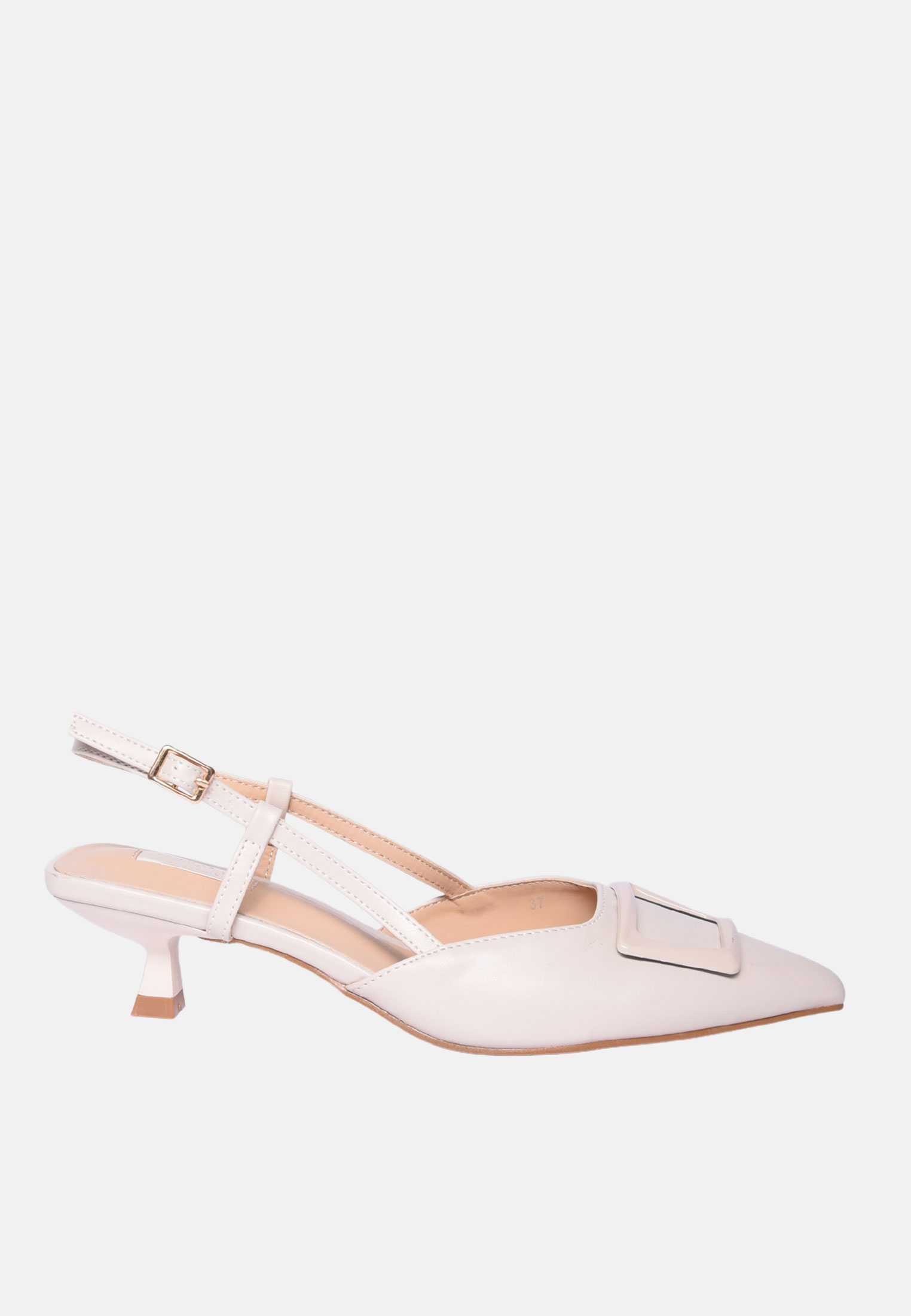 Scarpe Donna Tacco Rocchetto 4cm Tacchi Slingback Cinturino Decollete a Punta - Foto 12 di 12