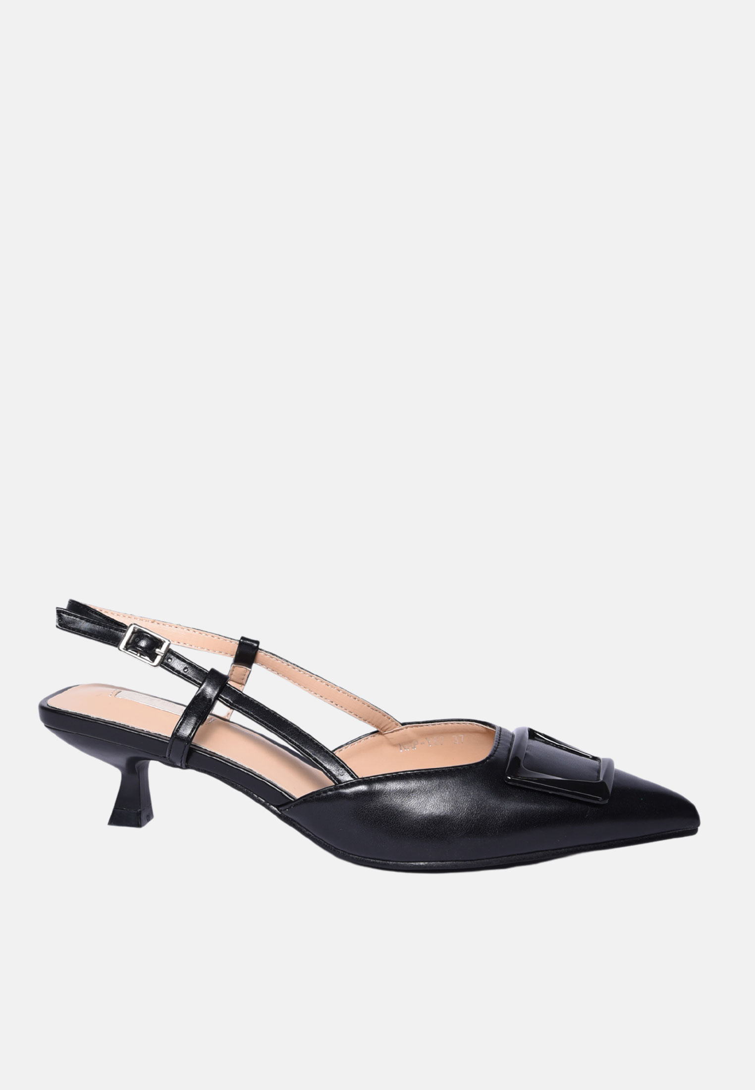 Scarpe Donna Tacco Rocchetto 4cm Tacchi Slingback Cinturino Decollete a Punta - Foto 11 di 12