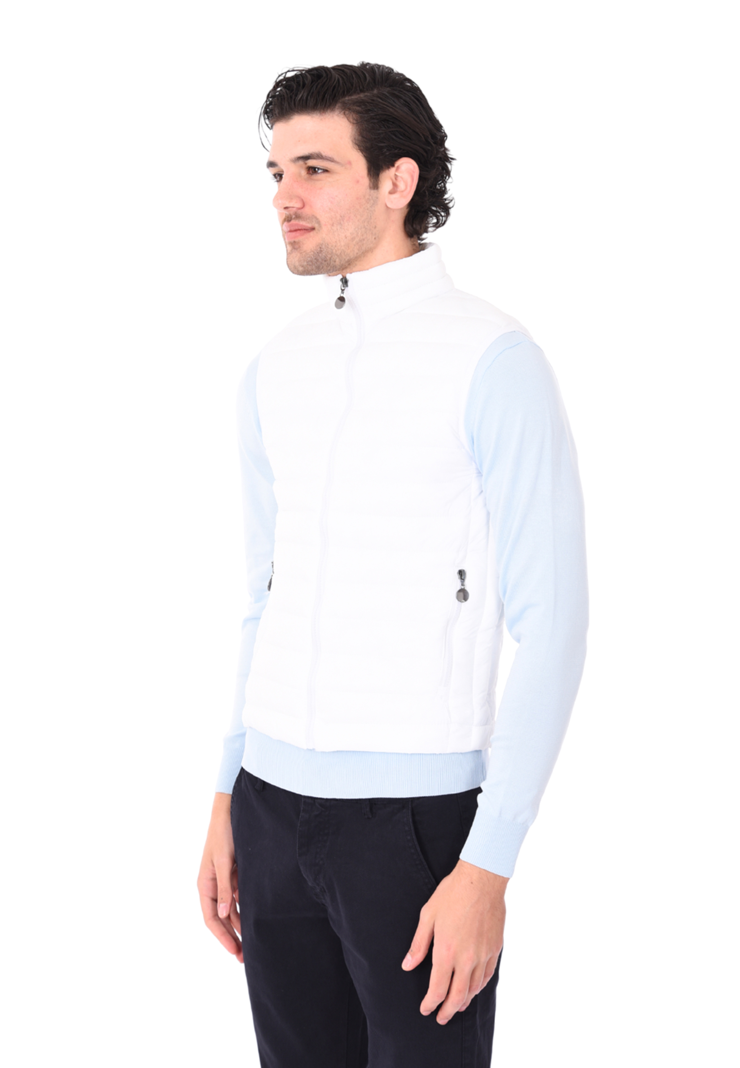 Giubbotto Uomo Smanicato Slim Fit Piumino Giubbino Senza Maniche Blu Nero Giallo - Bild 42 von 52