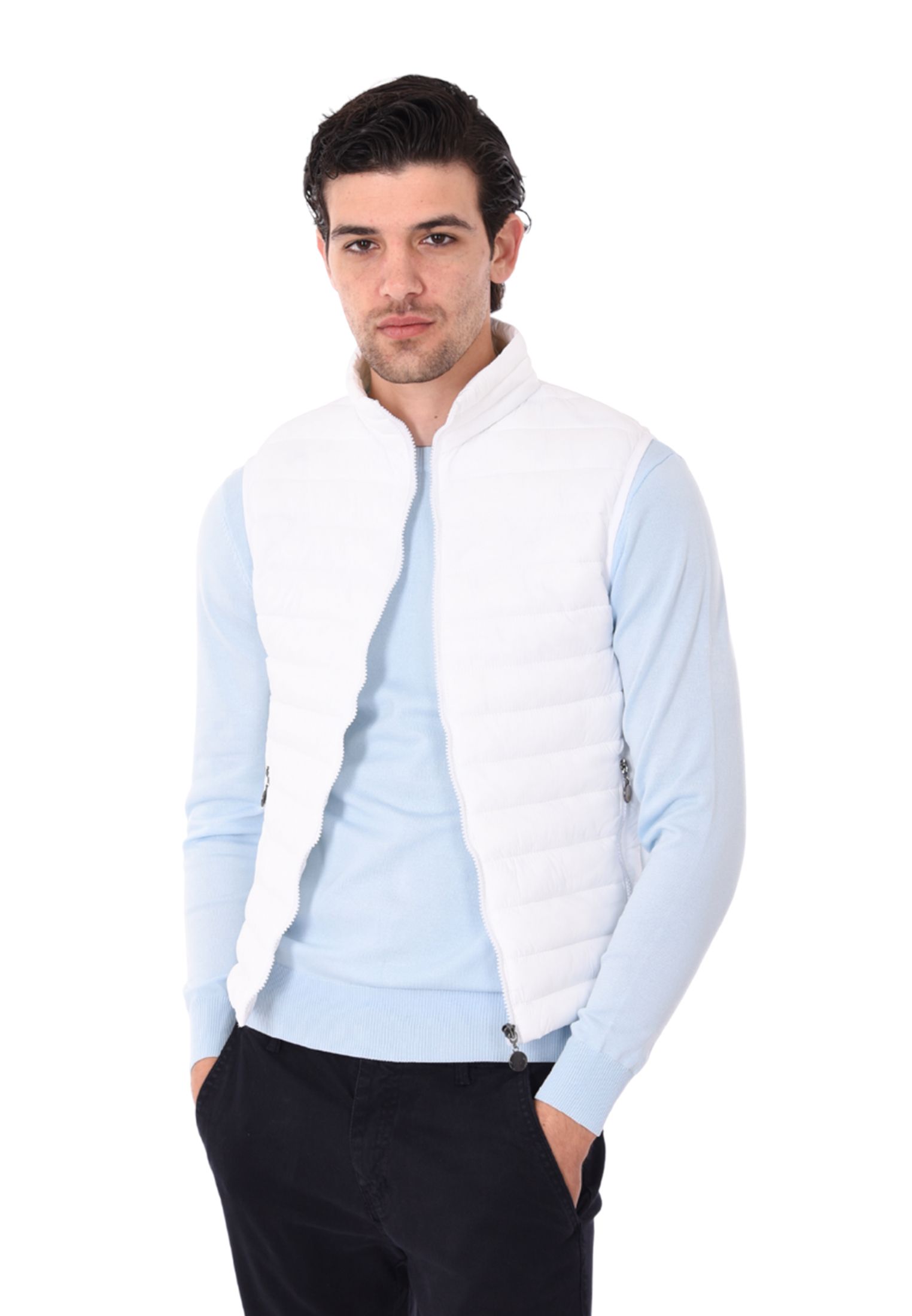Giubbotto Uomo Smanicato Slim Fit Piumino Giubbino Senza Maniche Blu Nero Giallo - Bild 44 von 52