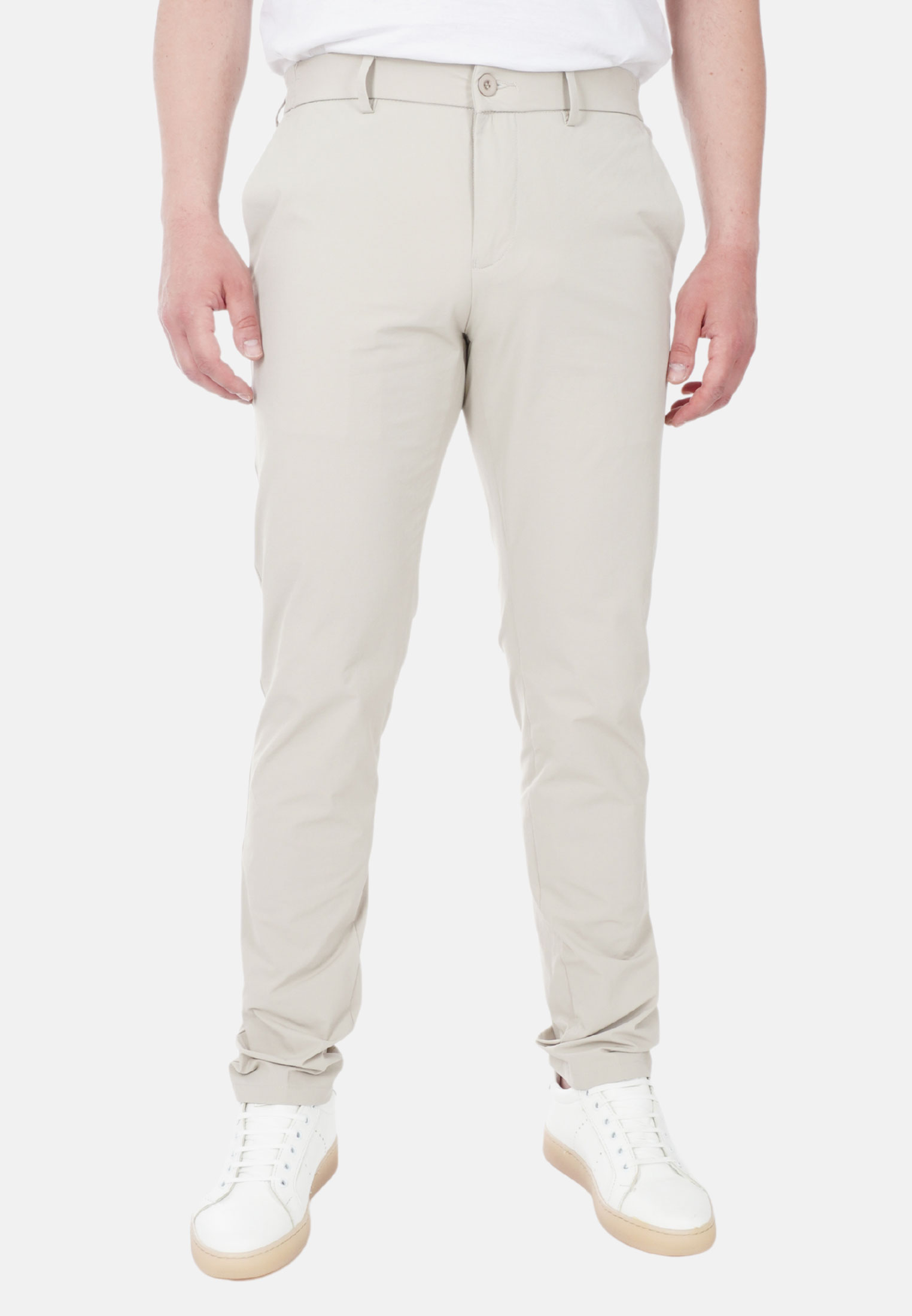 Pantaloni Uomo Estivi Tinta Unita Leggeri Pantalone Tessuto Tecnico Sottile - Imagen 14 de 15