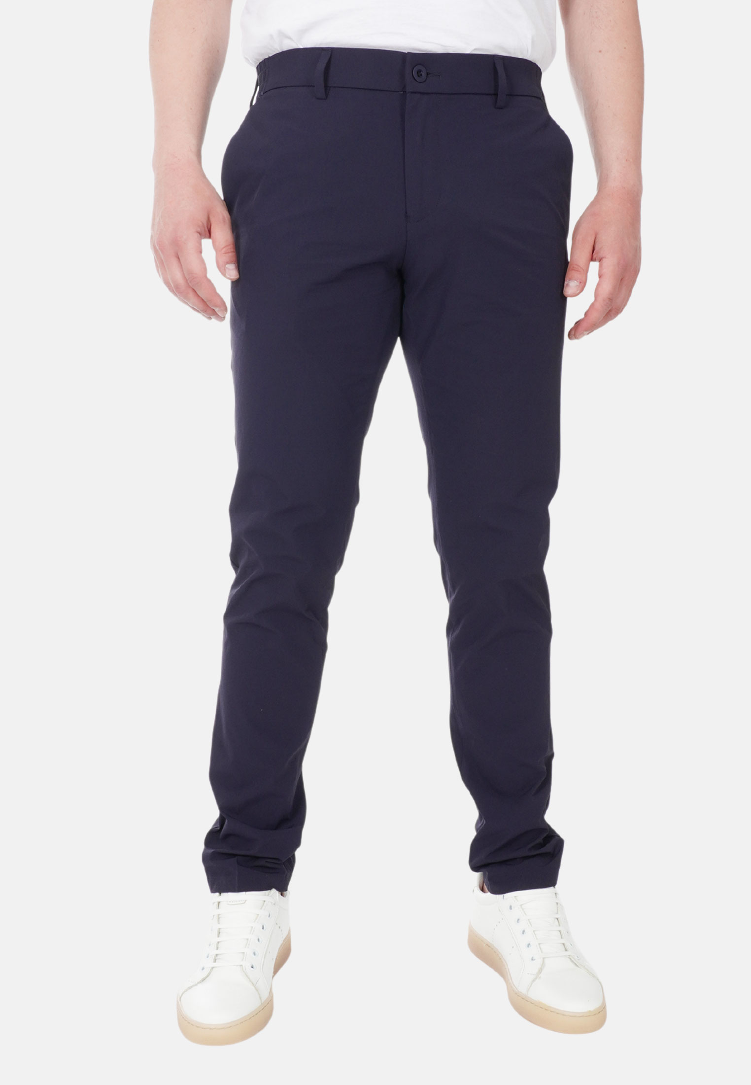Pantaloni Uomo Estivi Tinta Unita Leggeri Pantalone Tessuto Tecnico Sottile - Imagen 11 de 15