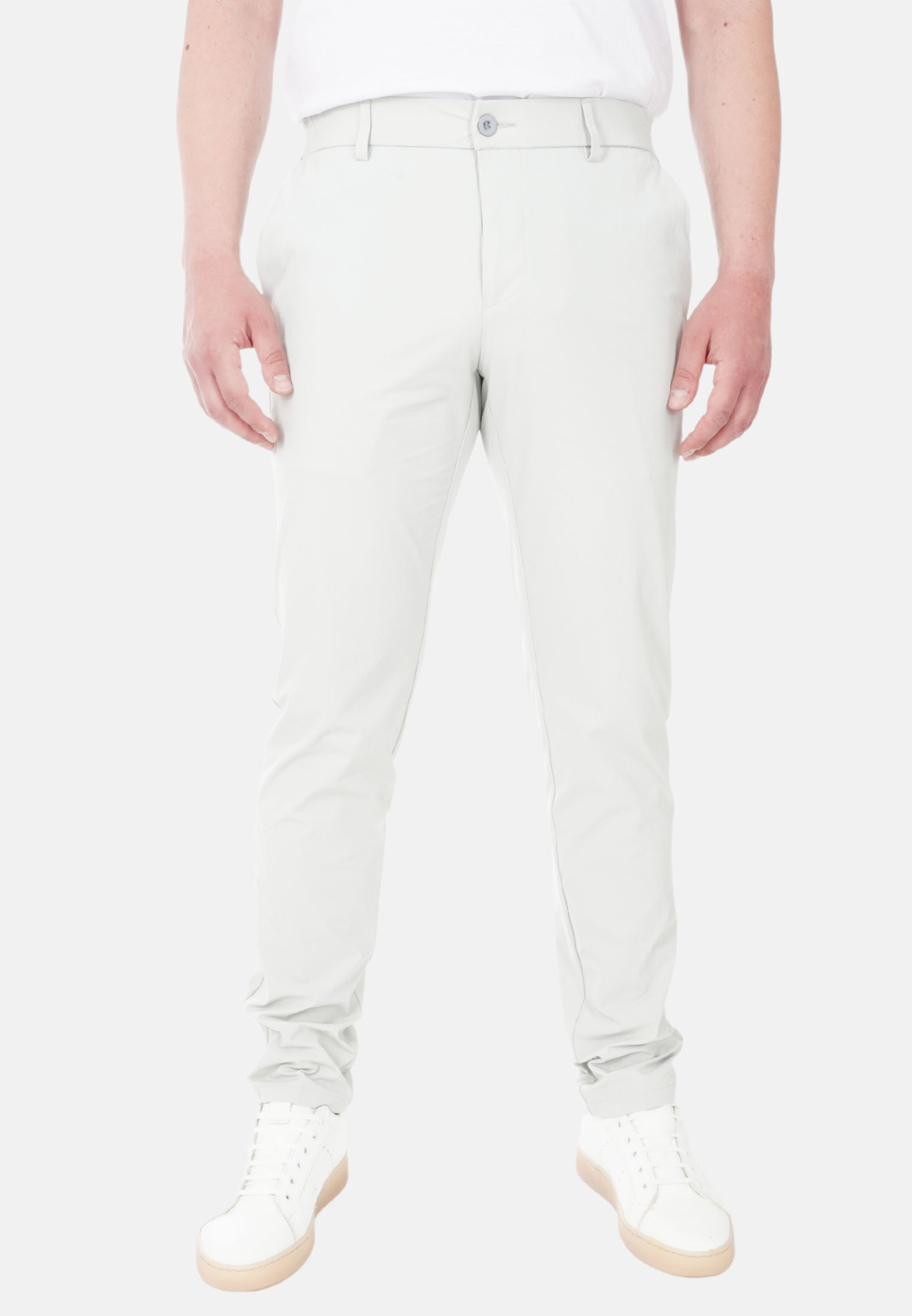 Pantaloni Uomo Estivi Tinta Unita Leggeri Pantalone Tessuto Tecnico Sottile - Imagen 15 de 15