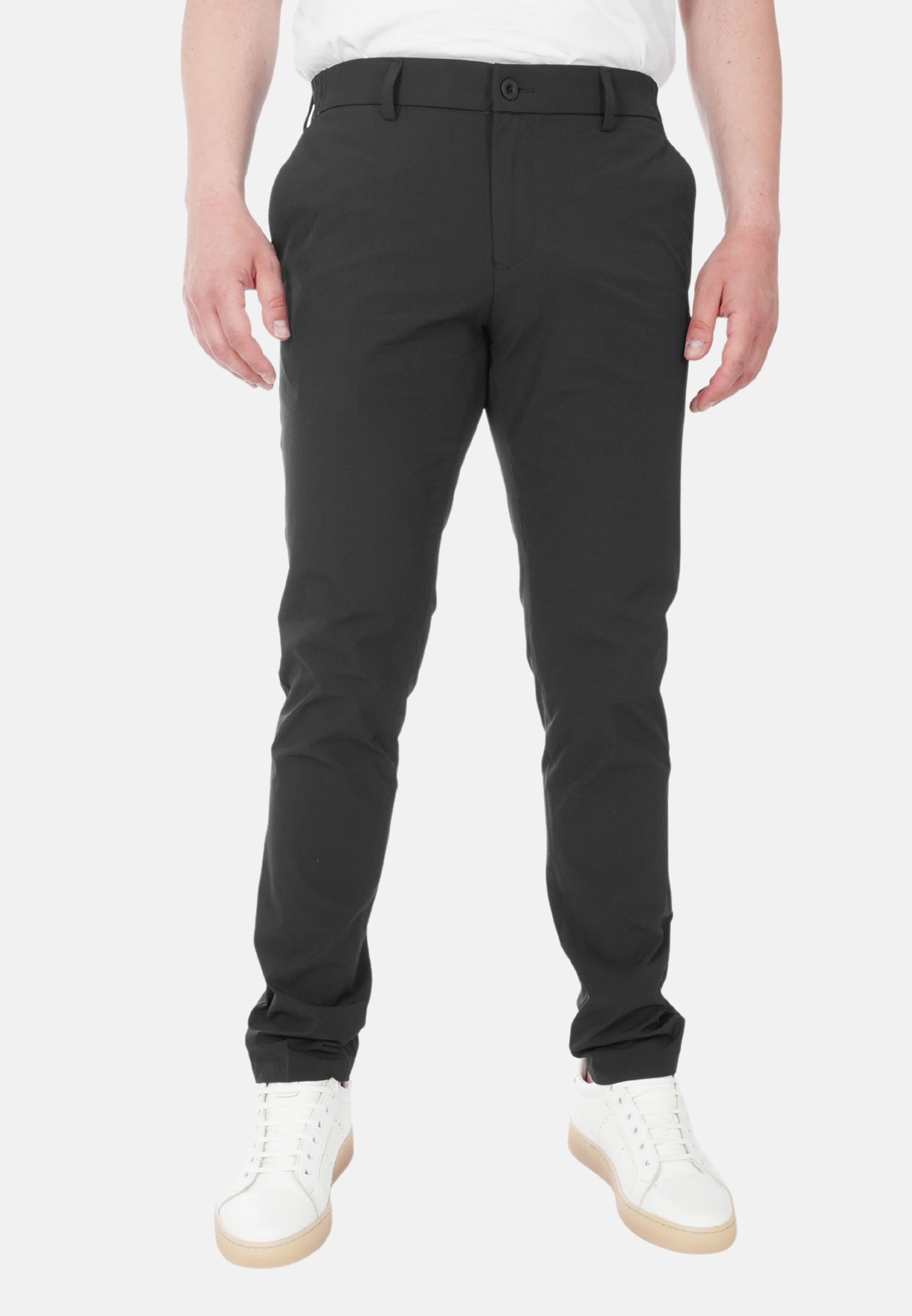 Pantaloni Uomo Estivi Tinta Unita Leggeri Pantalone Tessuto Tecnico Sottile - Imagen 13 de 15