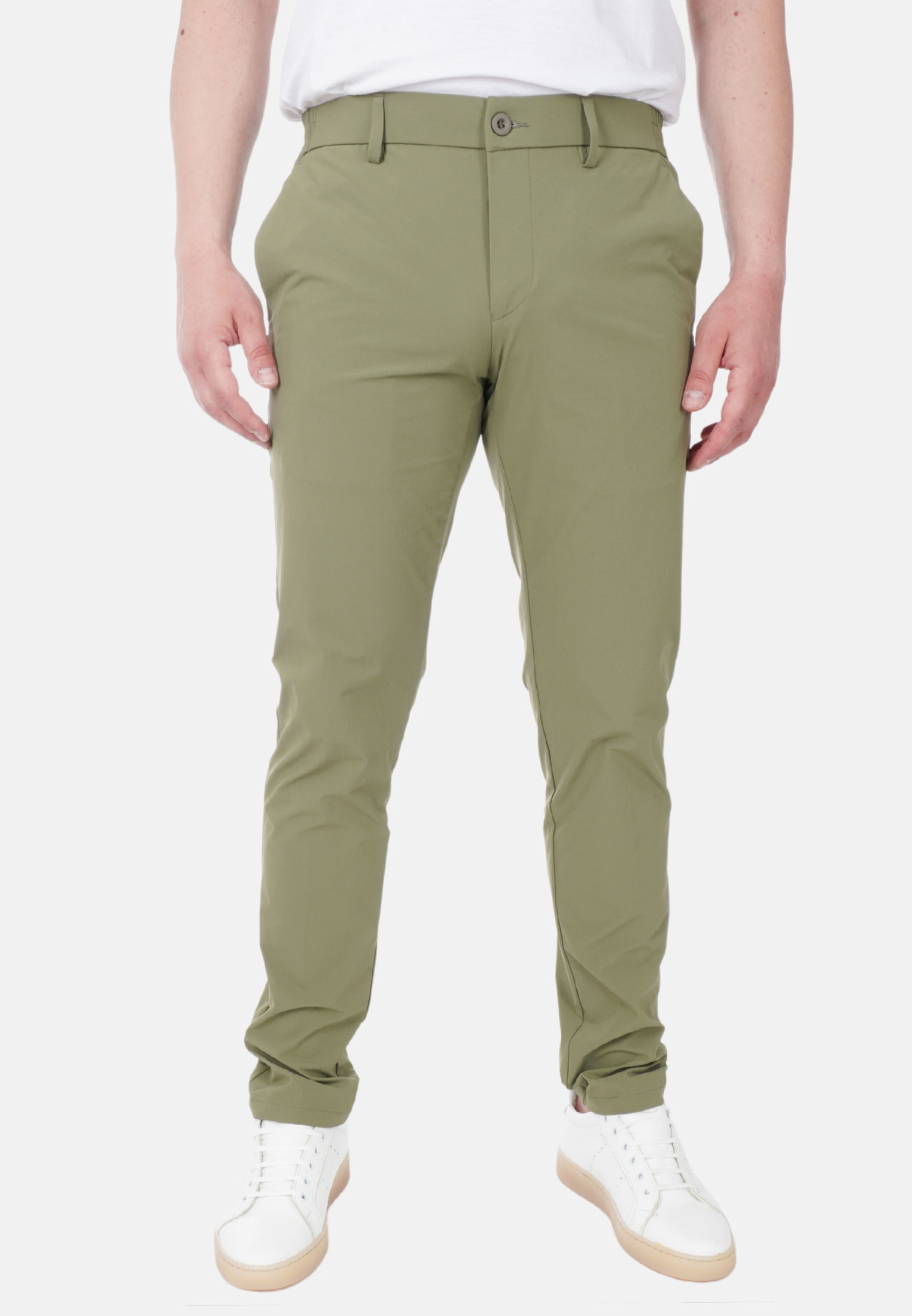 Pantaloni Uomo Estivi Tinta Unita Leggeri Pantalone Tessuto Tecnico Sottile - Imagen 12 de 15