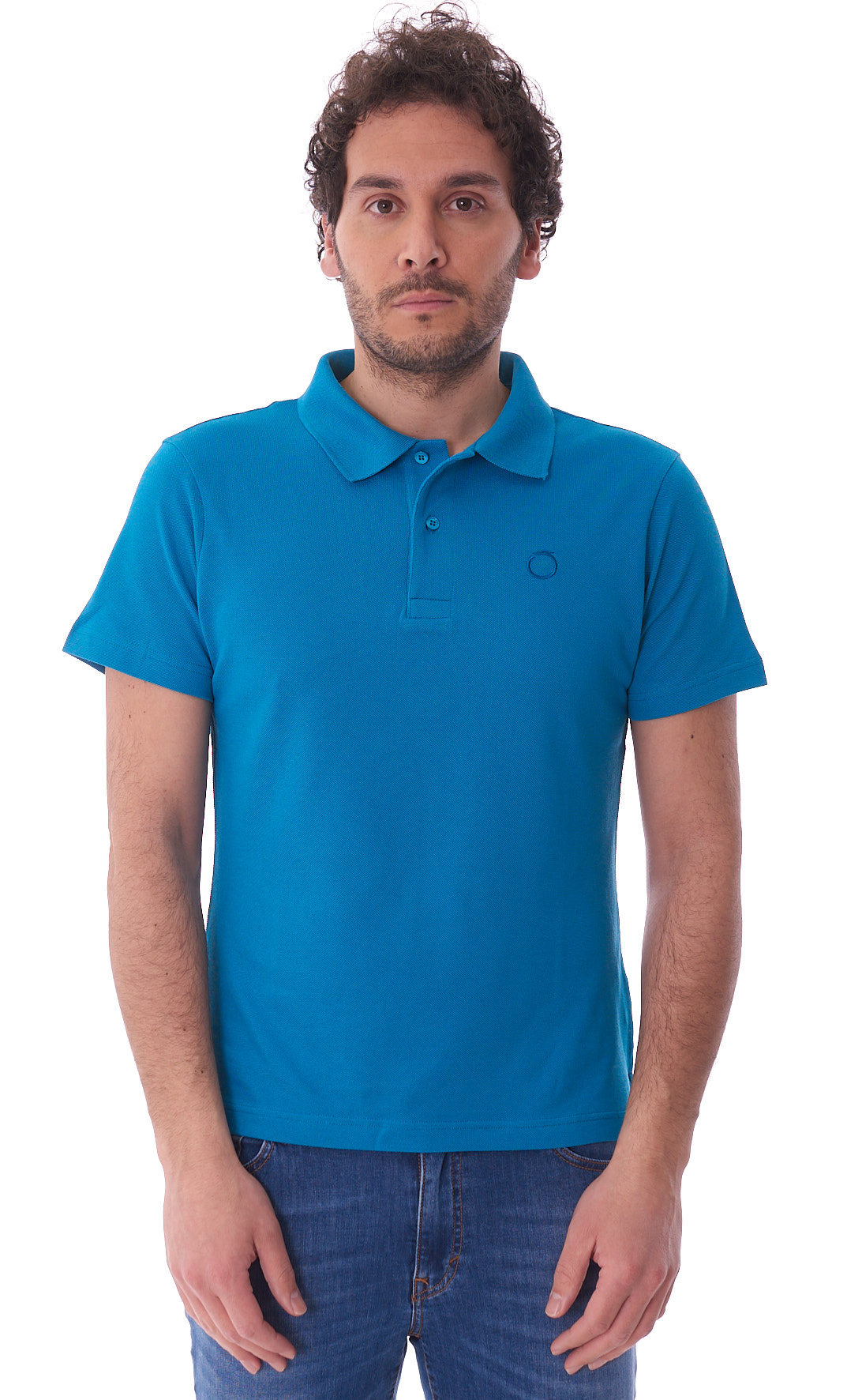 MENS SOLID COLOR TRUSSARDI EMBROIDERED LOGO POLO SHIRT – 52T00712