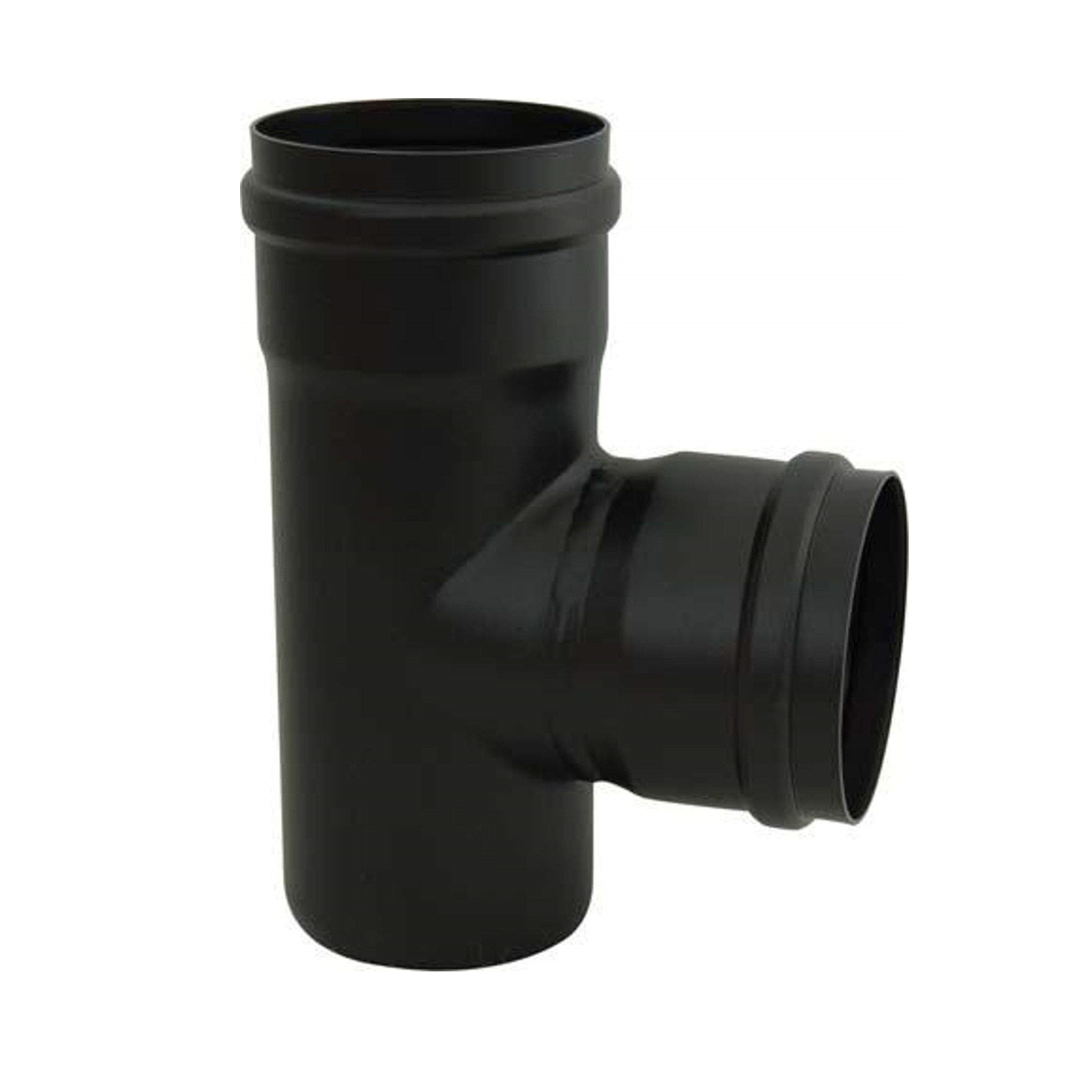 Image of Tubi acciaio pellet 80 mm accessori stufa cm25 50 100curva45°90°T rosone condensa RACCORDO A T FFM 80 MM