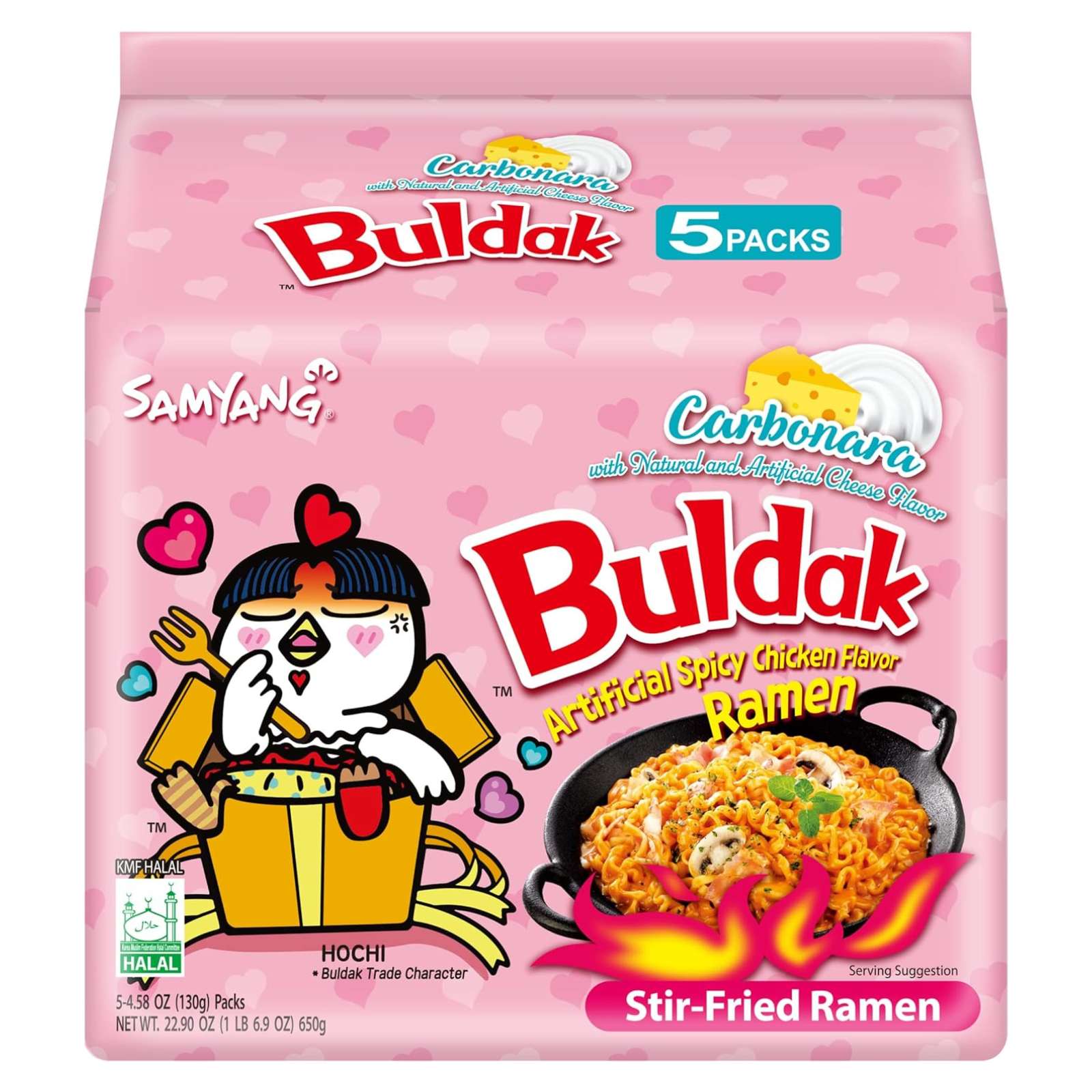 Ramen Samyang Buldak Noodles Piccante Carbonara Formaggio Kimchi 5 Confezioni - Foto 4 di 6