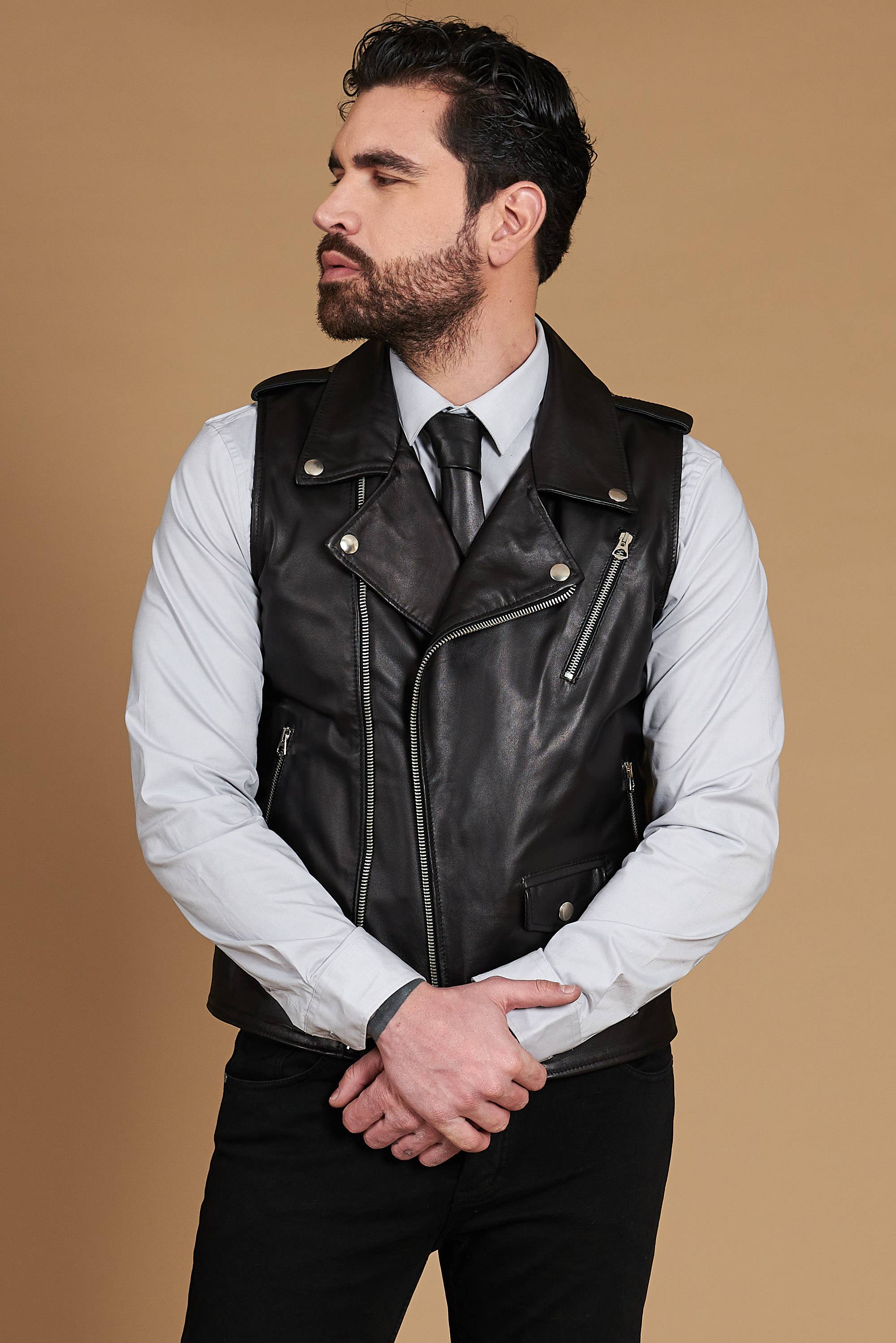 Gilet Uomo In Pelle Scamosciata Morbida – Giubbotto Western Cowboy Con Tasche