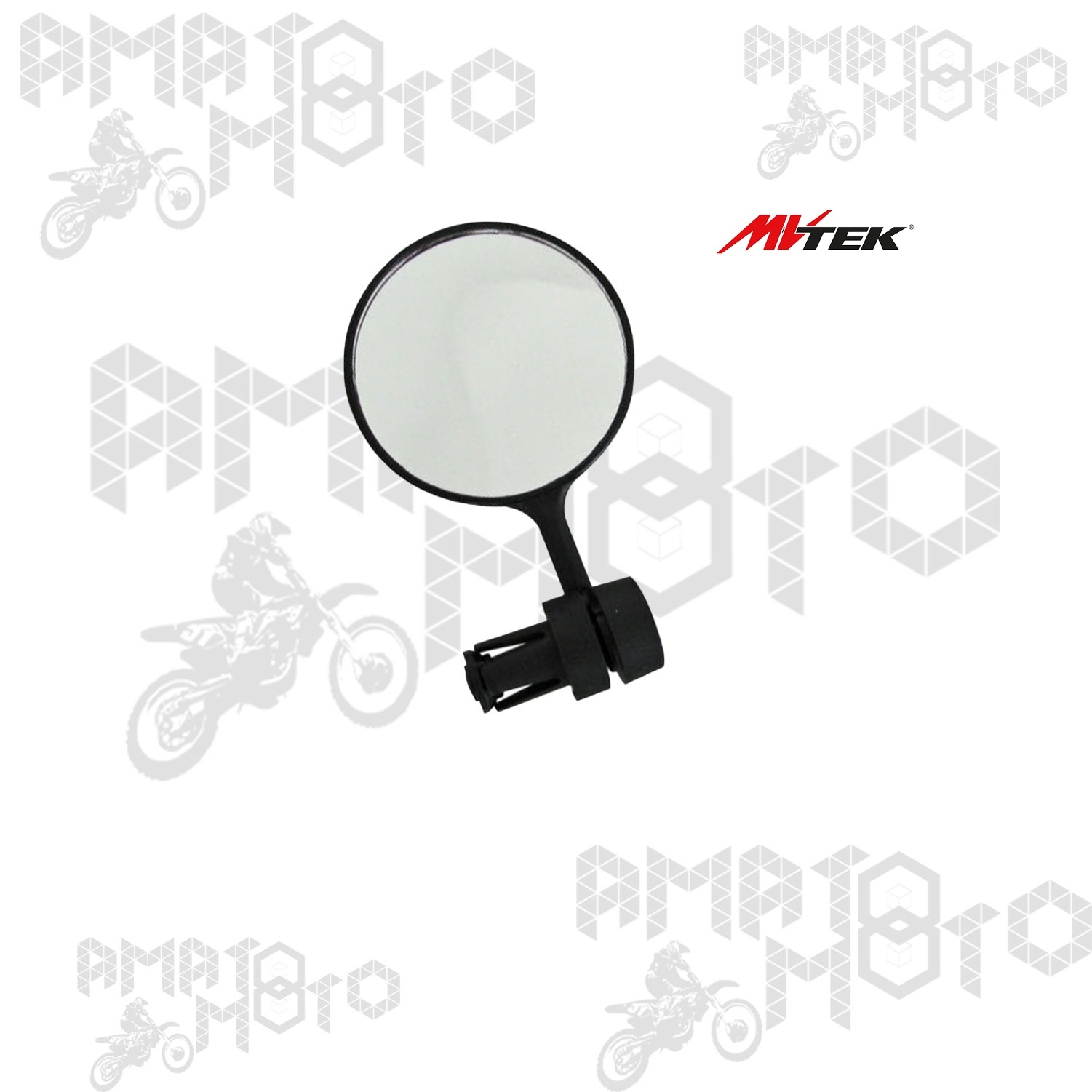 specchio retrovisore rotondo nero attacco manubrio 307450025 MV-TEK bici